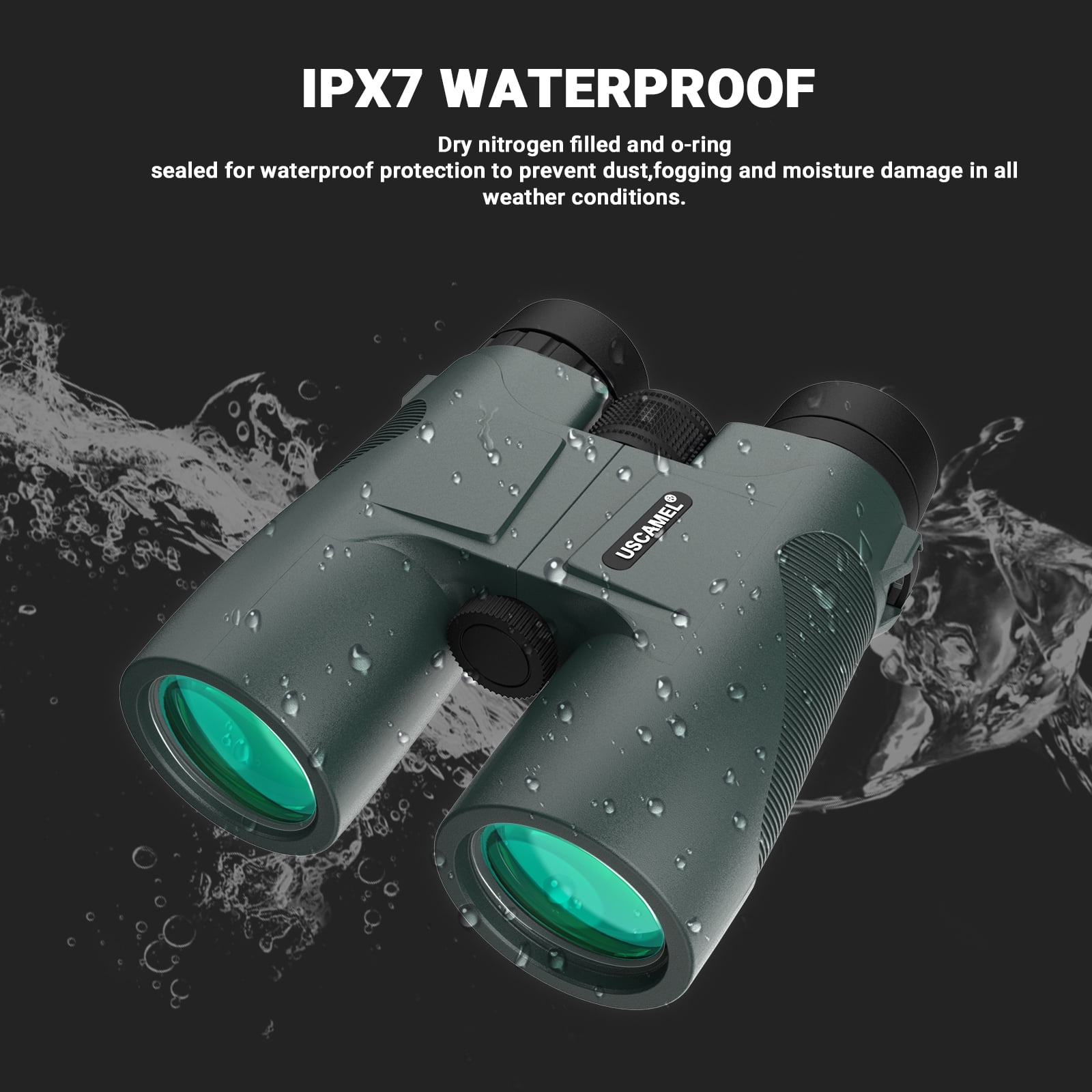 USCAMEL 10x42 Binoculars for Adults, Professional HD BAK4 FMC Optics, Waterproof Hunting & Bird Watching Gear (Green, 10x42) ohiq0