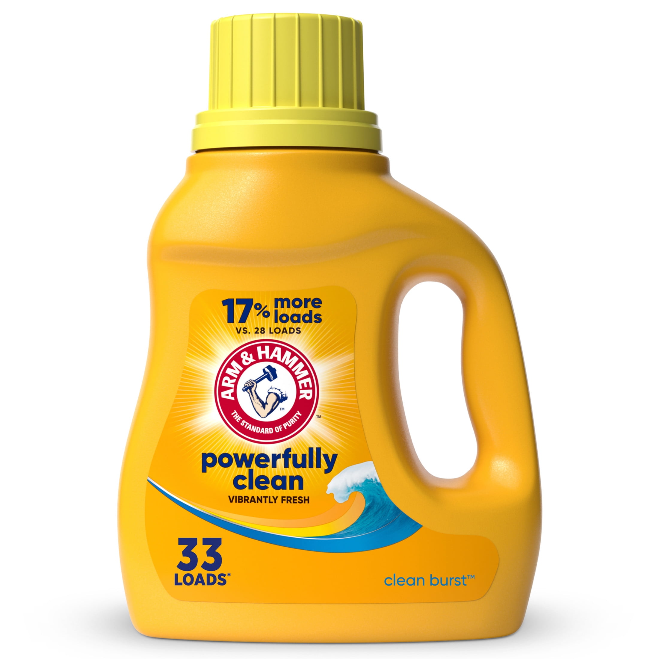 ARM & HAMMER Liquid Laundry Detergent, Clean Burst Fresh Scent, Deep Cleaning Formula (33 fl oz) jo1c9
