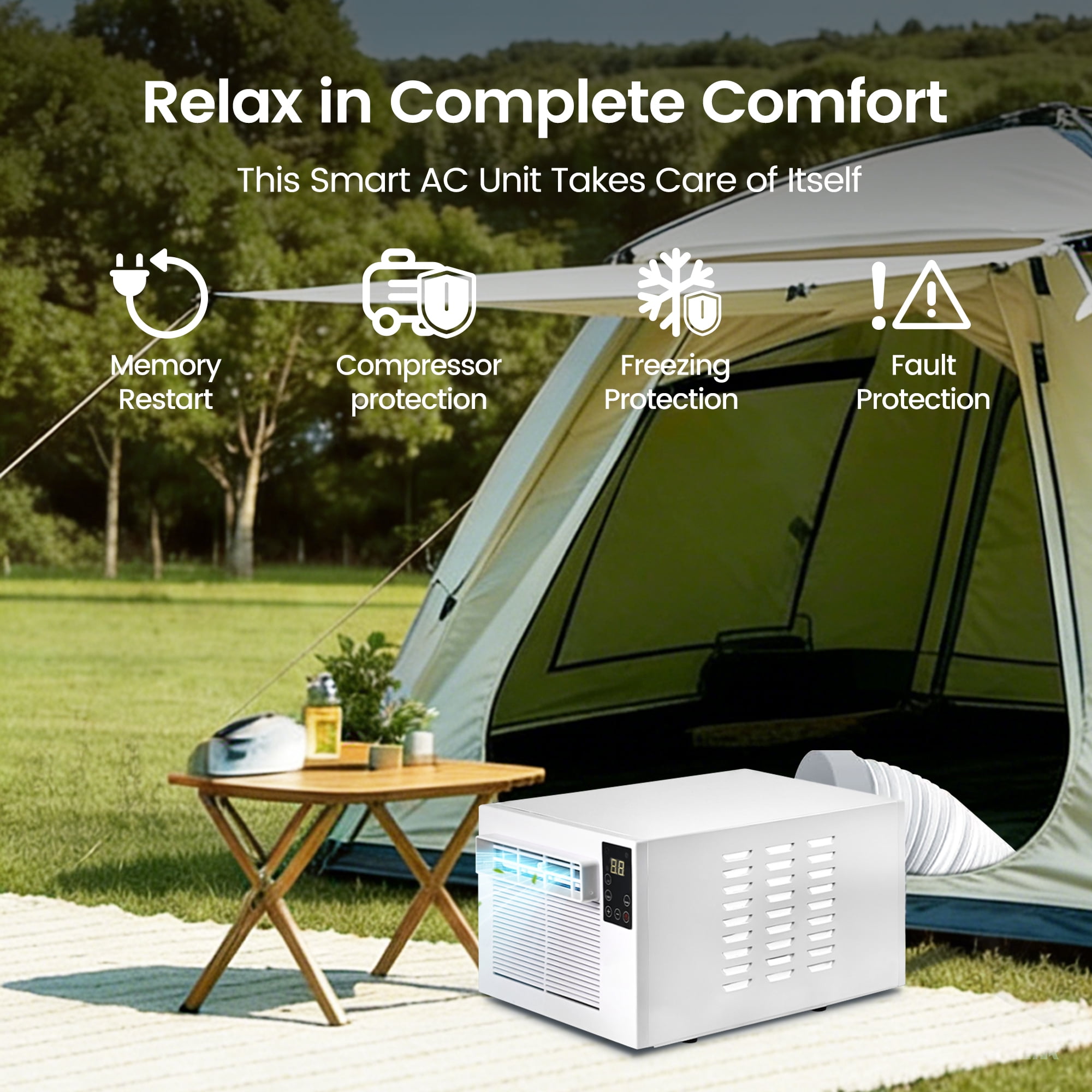 Edendirect Portable Air Conditioner 2300 BTU Compact Cooling Unit with Remote and Dehumidifier (White, 45 sq. ft.) p4zl9