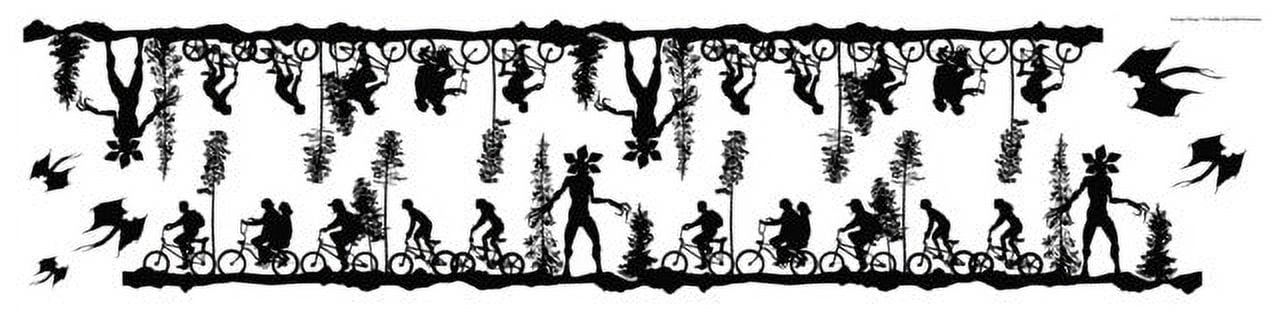 RoomMates Stranger Things Forest Scene Peel And Stick Wall Decals (Black, 7 Piece Set) ovhnz
