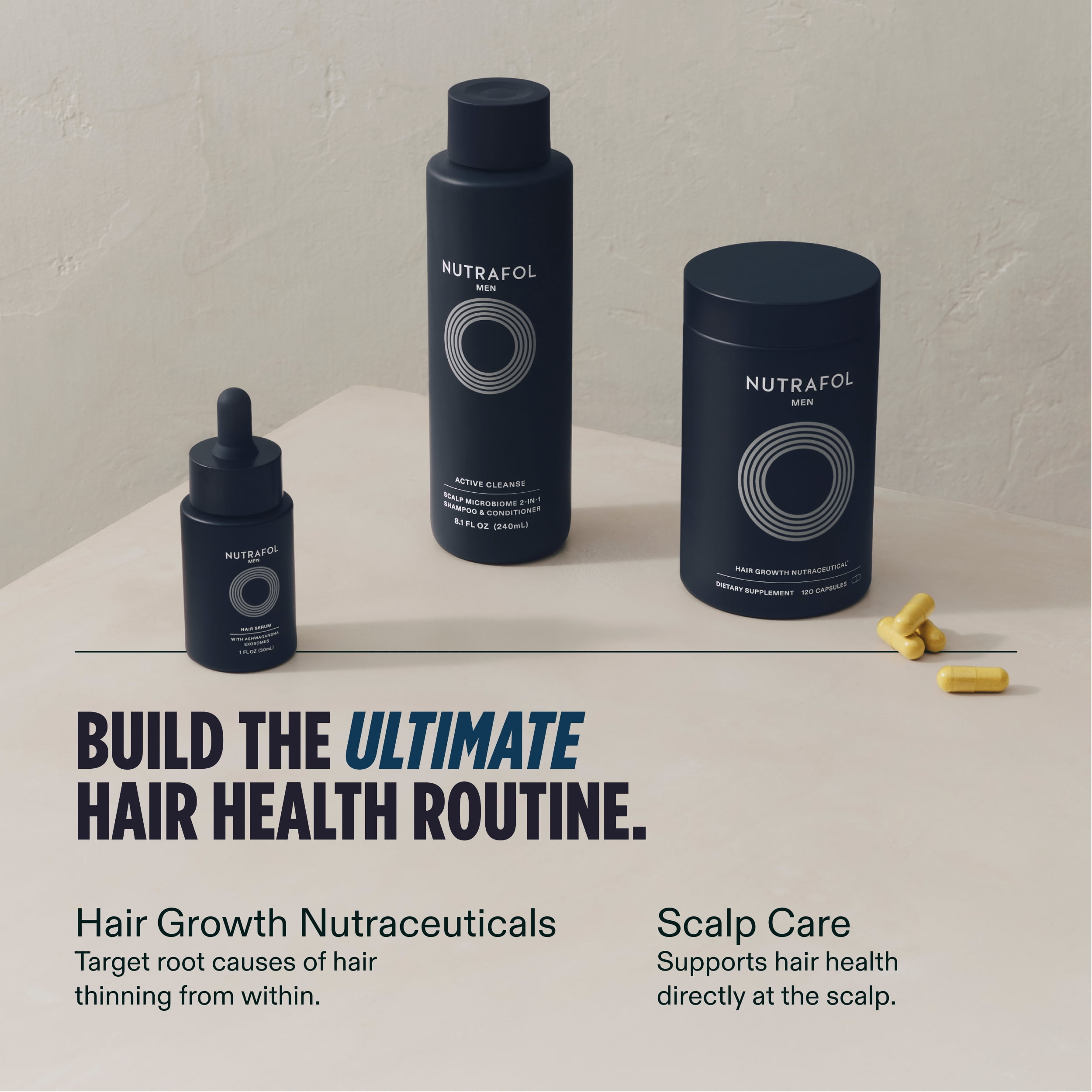 Nutrafol Men’s 2-in-1 Shampoo and Conditioner, Scalp Care for Thinning Hair, Volumizing and Strengthening (8.1 fl oz) 23yhc