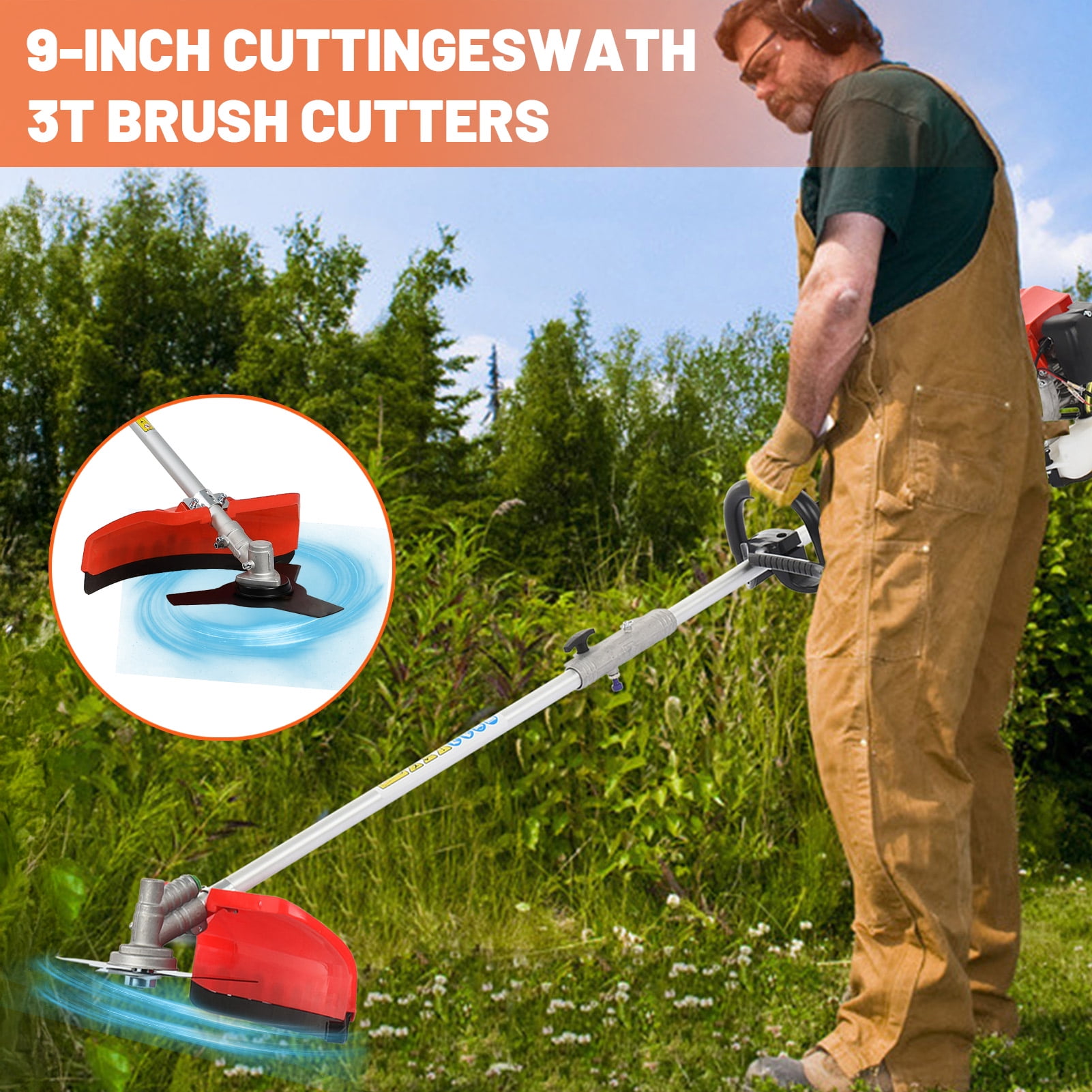 ZKSM 52CC 2-Cycle Gas Powered 5-in-1 Multi-Functional Garden Tool Set (Red, 1 Set) tz8de