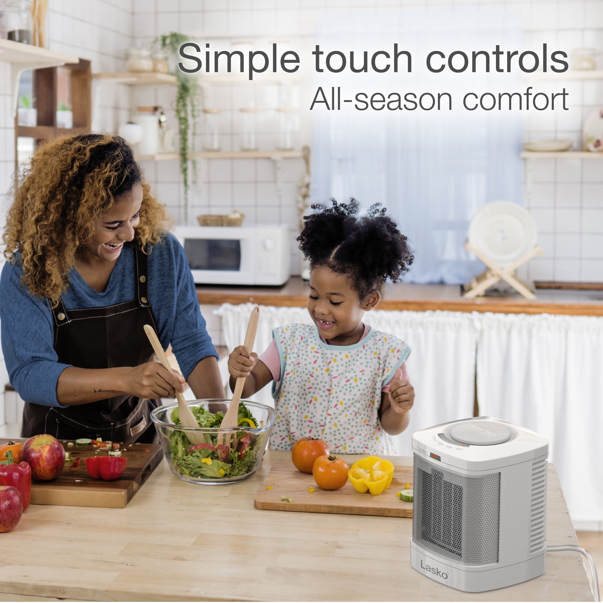 Lasko 8 in 1500W Electric Bathroom Space Heater with ALCI Safety Plug and Timer (White) 6dt1x