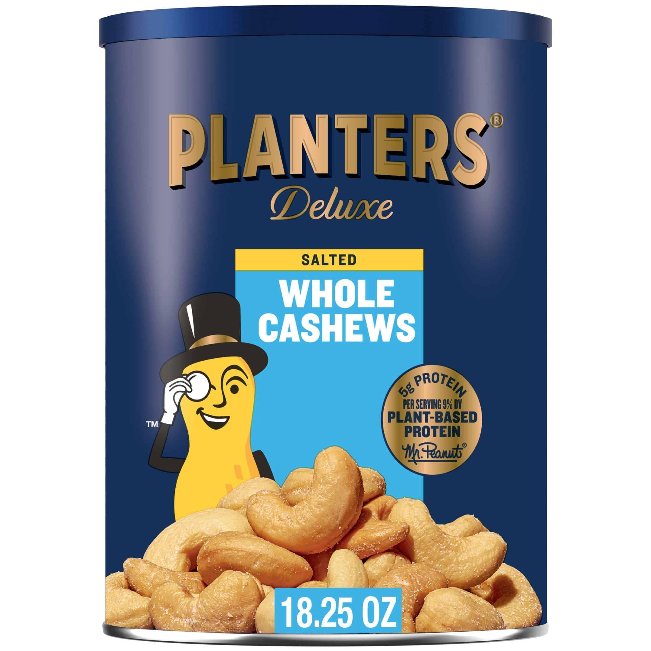 PLANTERS Deluxe Salted Whole Cashews, Roasted Nut Snack, Plant Based Protein (18.25 oz) 554a6