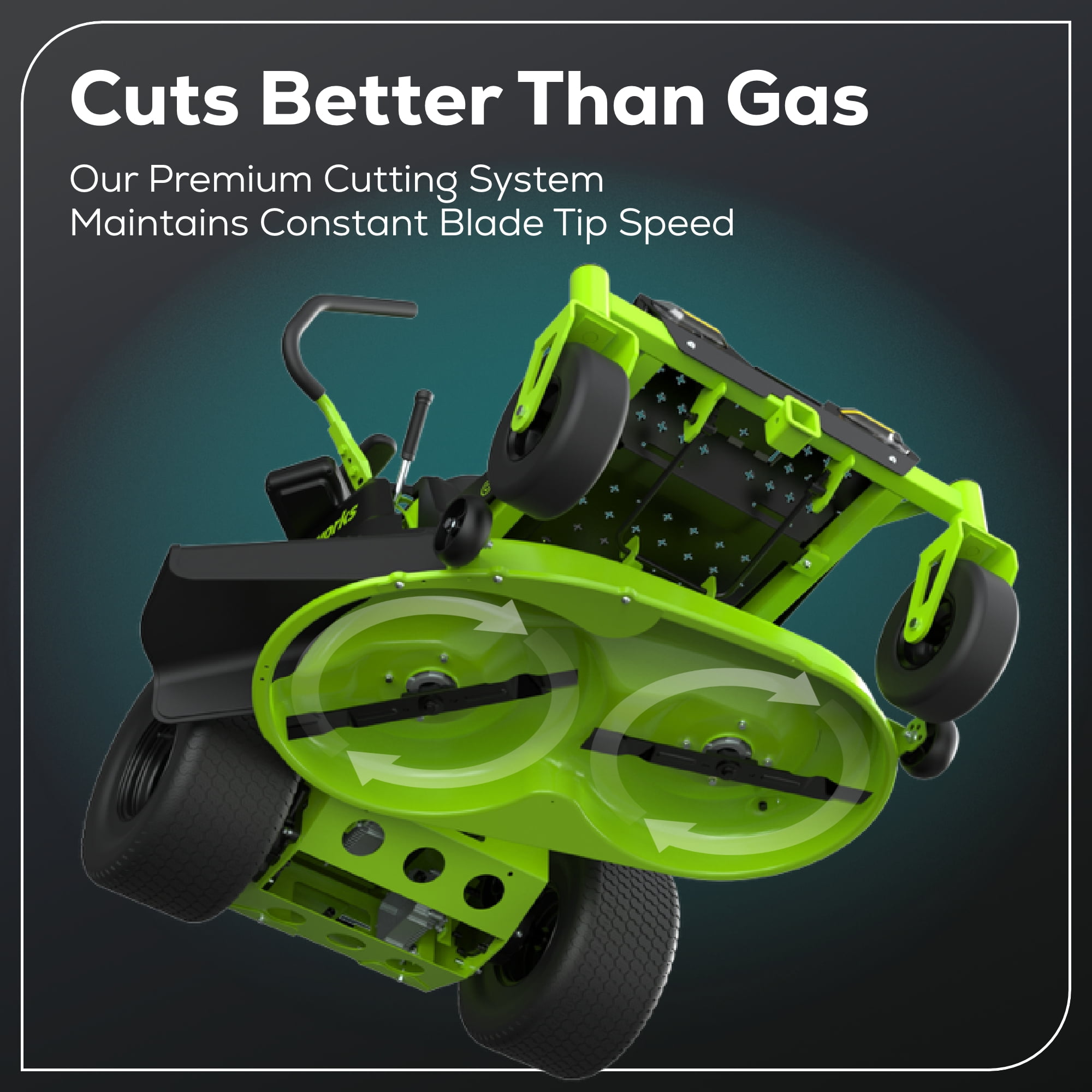 Greenworks 60V 42 in. Cordless Crossover-Z Zero Turn Riding Lawn Mower (6 Batteries, 1 Charger) v0zhx