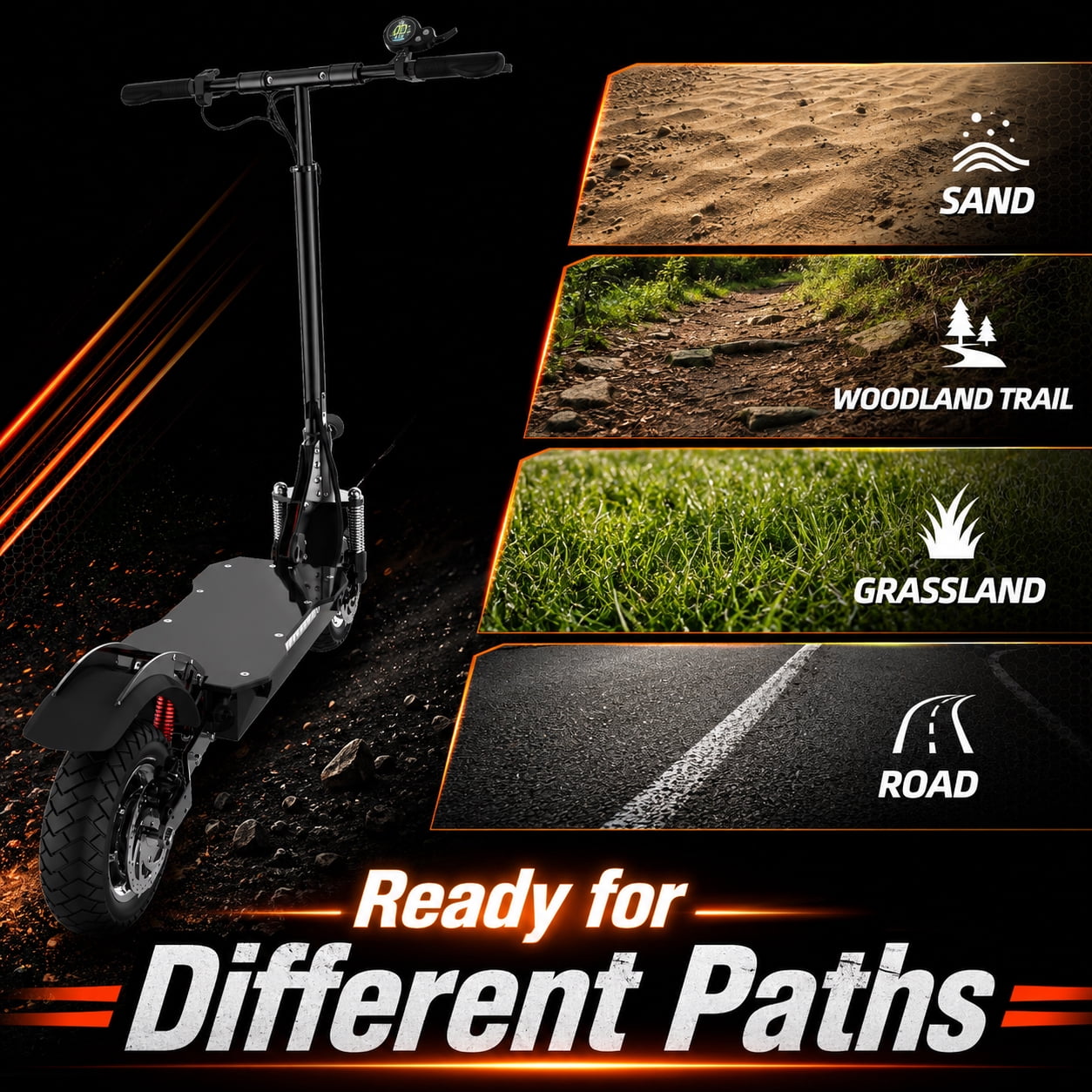 AJOOSOS X750 Electric Scooter, High-Speed Commuter with 50 Miles Range, Foldable Design for Adults (10 in Wheel, 55 lb) qhdeh