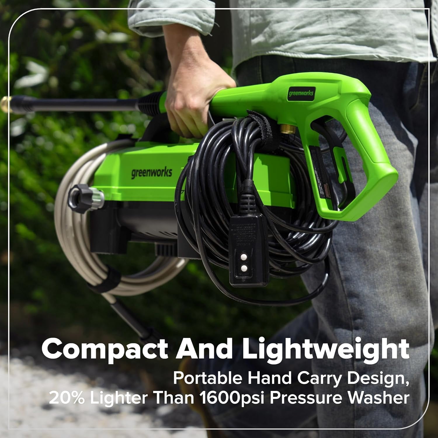 Greenworks 1700 PSI Electric Pressure Washer with 20 ft Hose and Spray Wand (1.2 GPM) mreou