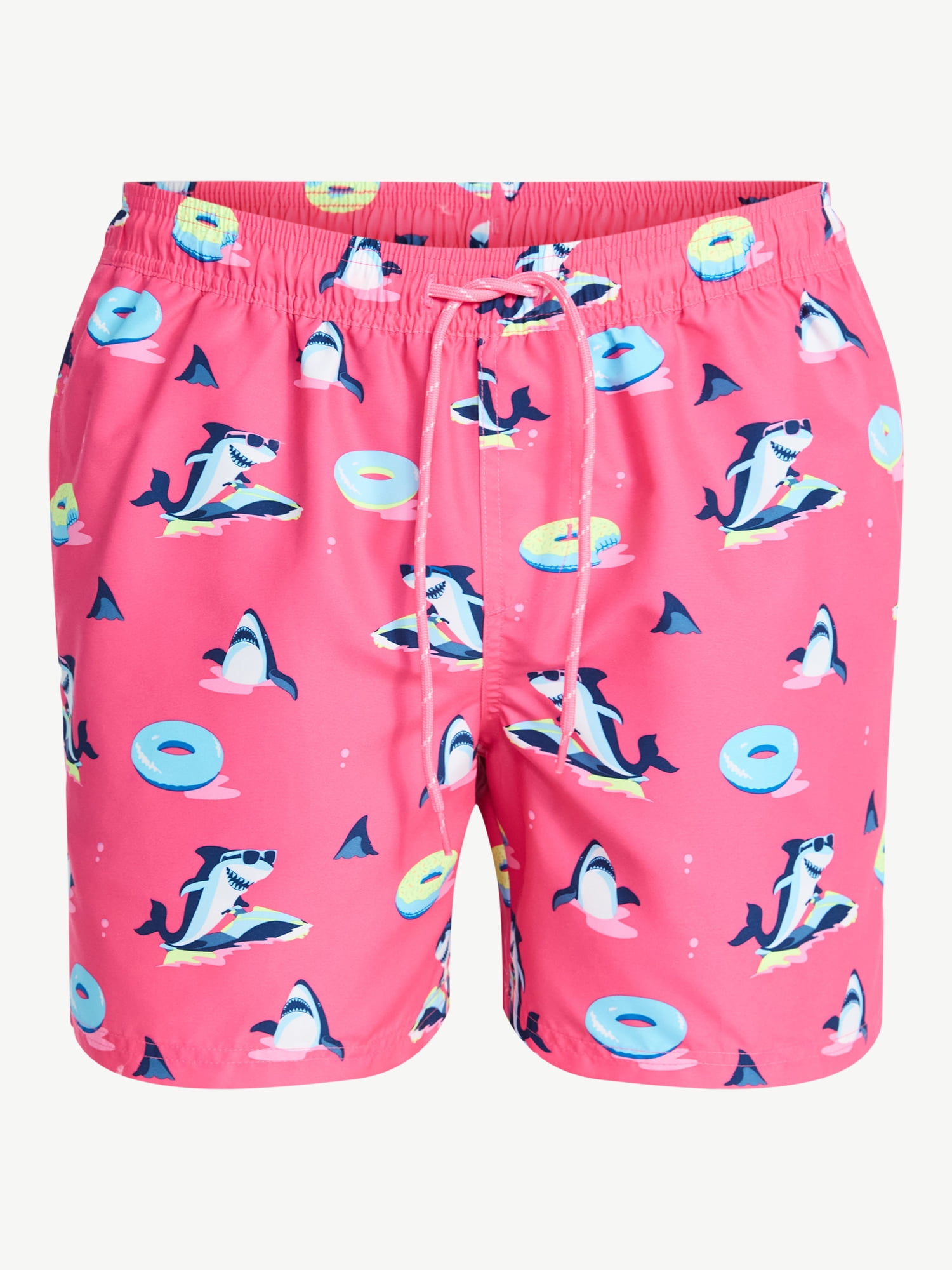 No Boundaries Men's Swim Trunks Quick-Dry Elastic Waistband (Pink, S-5XL) 30aa2