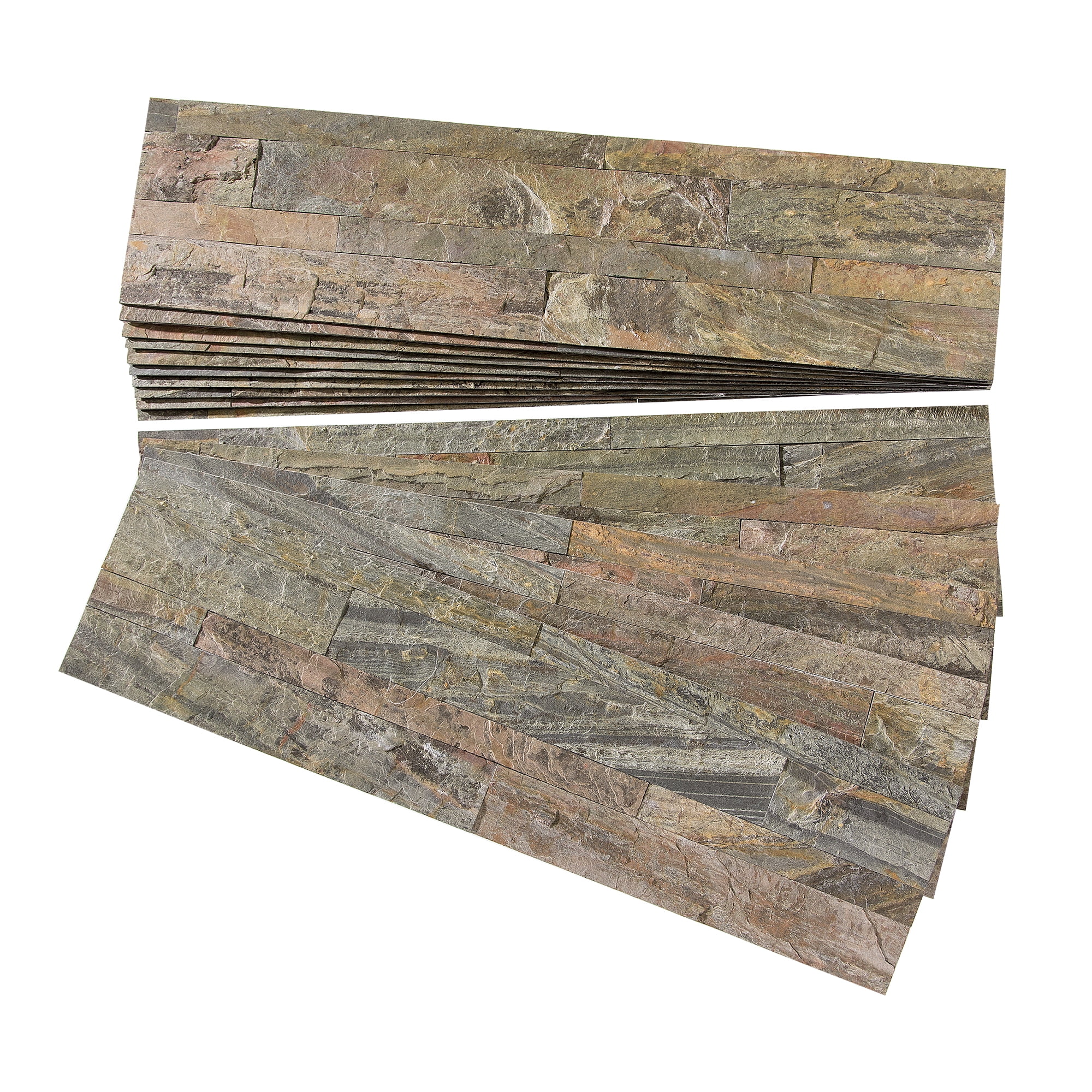 Aspect Peel and Stick Stone Overlay Kitchen Backsplash (Weathered Quartz, 15 sq ft Kit) 080b0