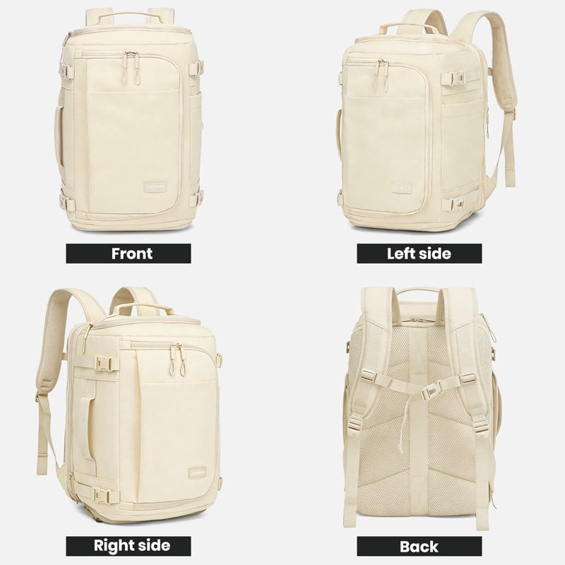 Joyway Travel Backpack Large Capacity Carry On Weekender Bag with Shoe Compartment and Laptop Sleeve (Beige, 18 in x 12 in x 8 in) 750ao