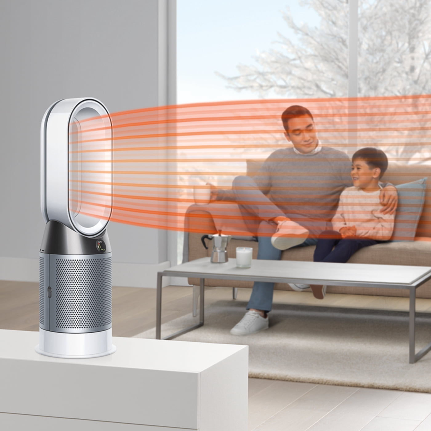 Dyson Pure Hot+Cool Air Purifier, Heater and Fan HP04 (Refurbished, Silver, 30 in) nvwyw