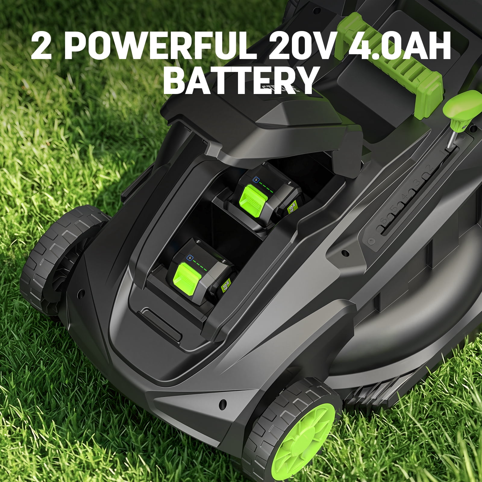 Steelite 17 in Cordless Electric Lawn Mower, Brushless Motor Walk-Behind Push Mower with 2-in-1 Mulching and Bagging (Green, 17 in) zhlpb