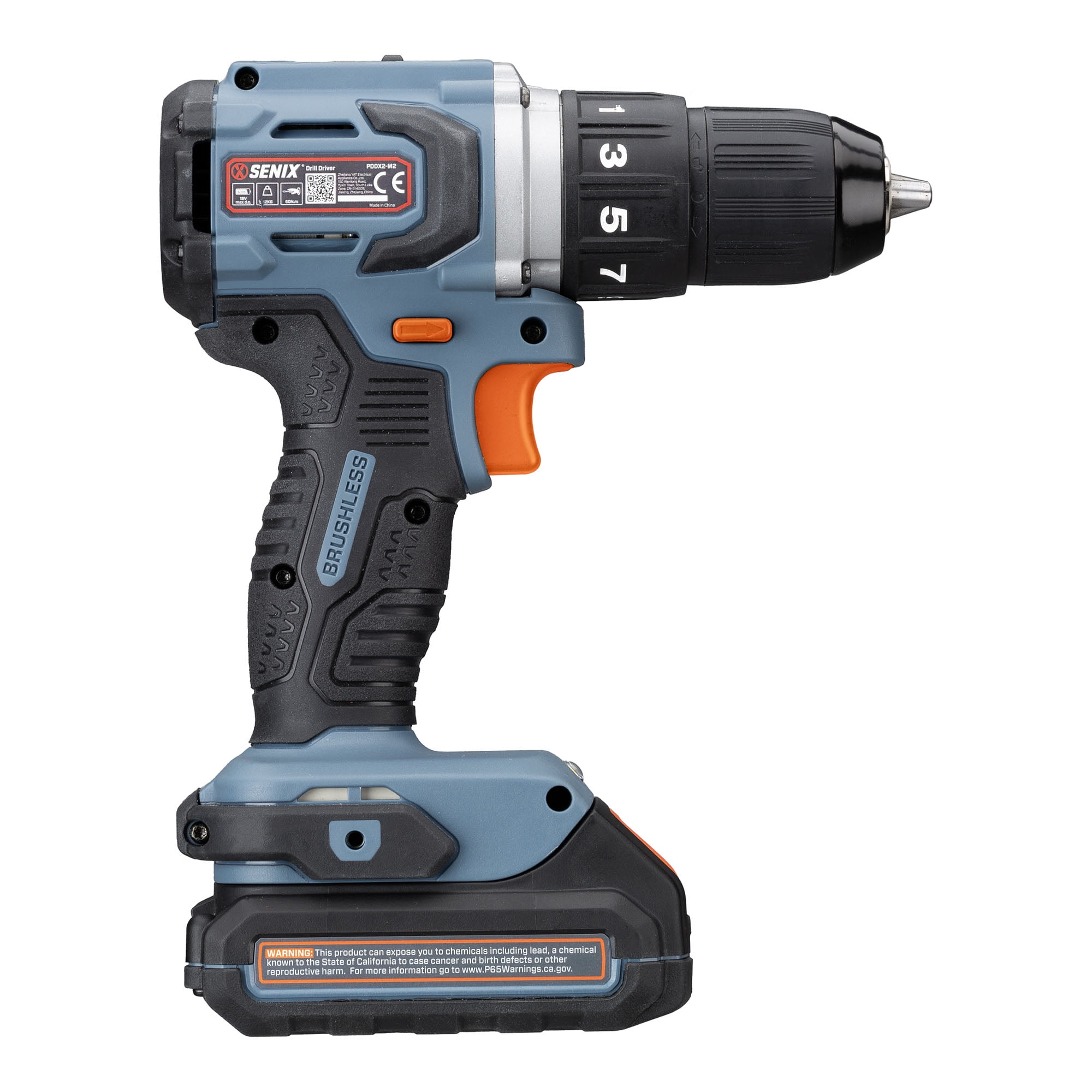 Senix 20V Cordless Power Tool Set with Keyless Drill and Hex Impact Driver (Blue, 2-Tool Kit) c8ixj - Image 11