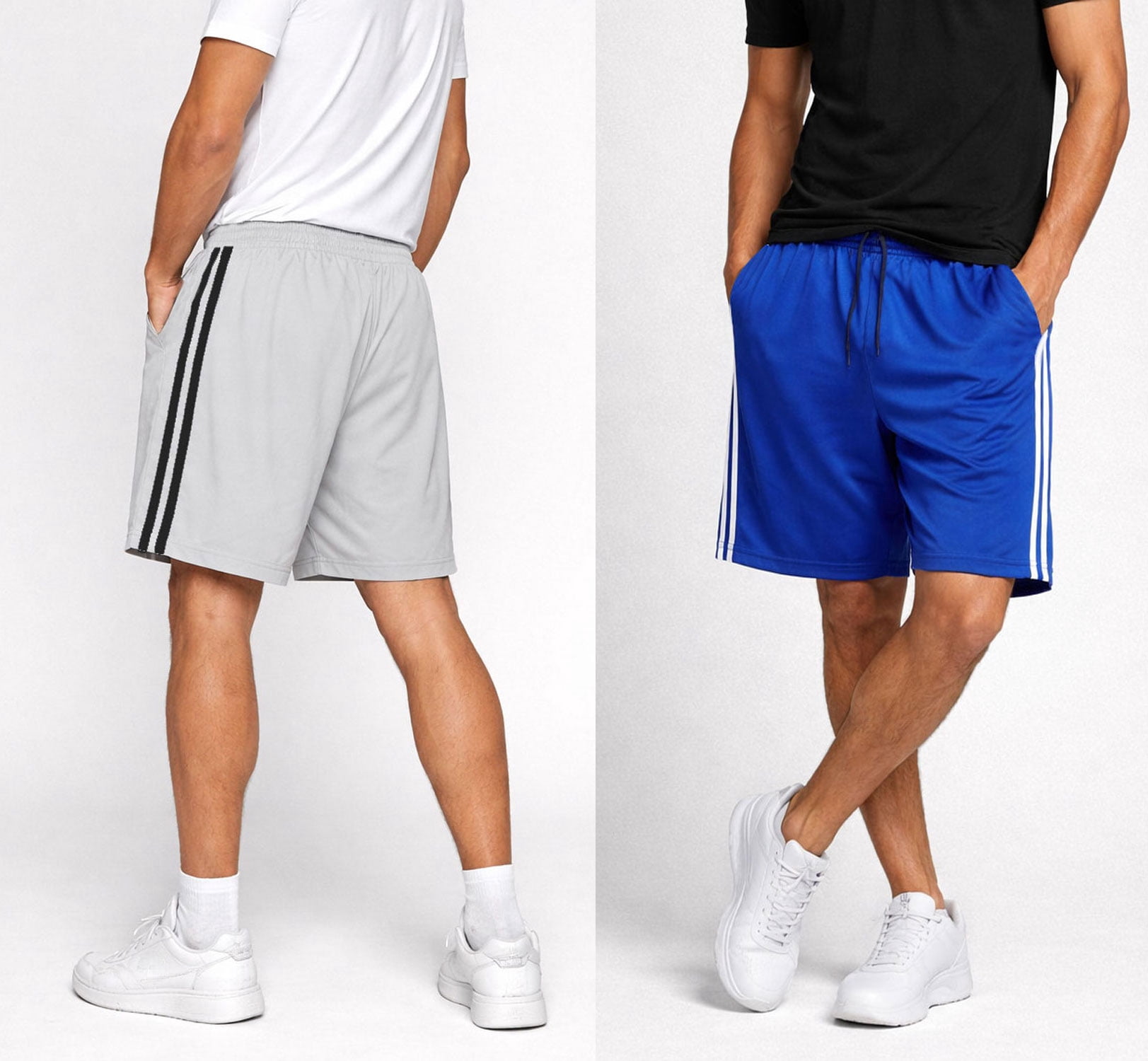 ASUDESIRE Men's Athletic Shorts with Pockets Quick Dry Workout Gym Basketball Activewear (Black, 5 Pack, 8 in Inseam) ix06f