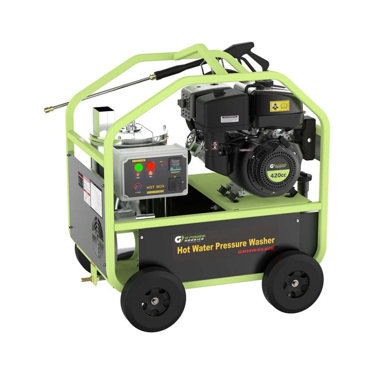 Green-Power America Commercial Hot Water Pressure Washer (4500 PSI, 4 GPM, Green) x5pu1