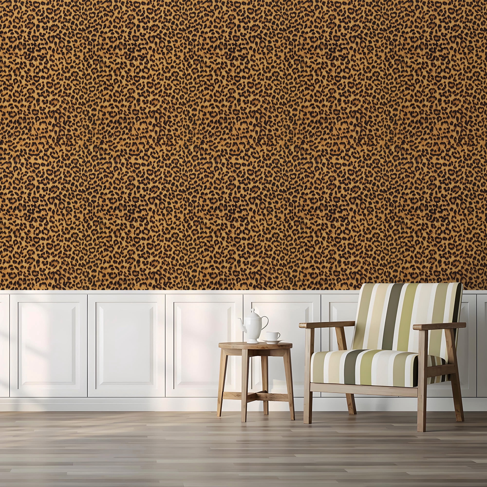 UMIGGEE Leopard Print Peel and Stick Wallpaper, Removable Self-Adhesive Contact Paper for Bedroom and Bathroom (Yellow, 15.7-in x 118-in) qkckd