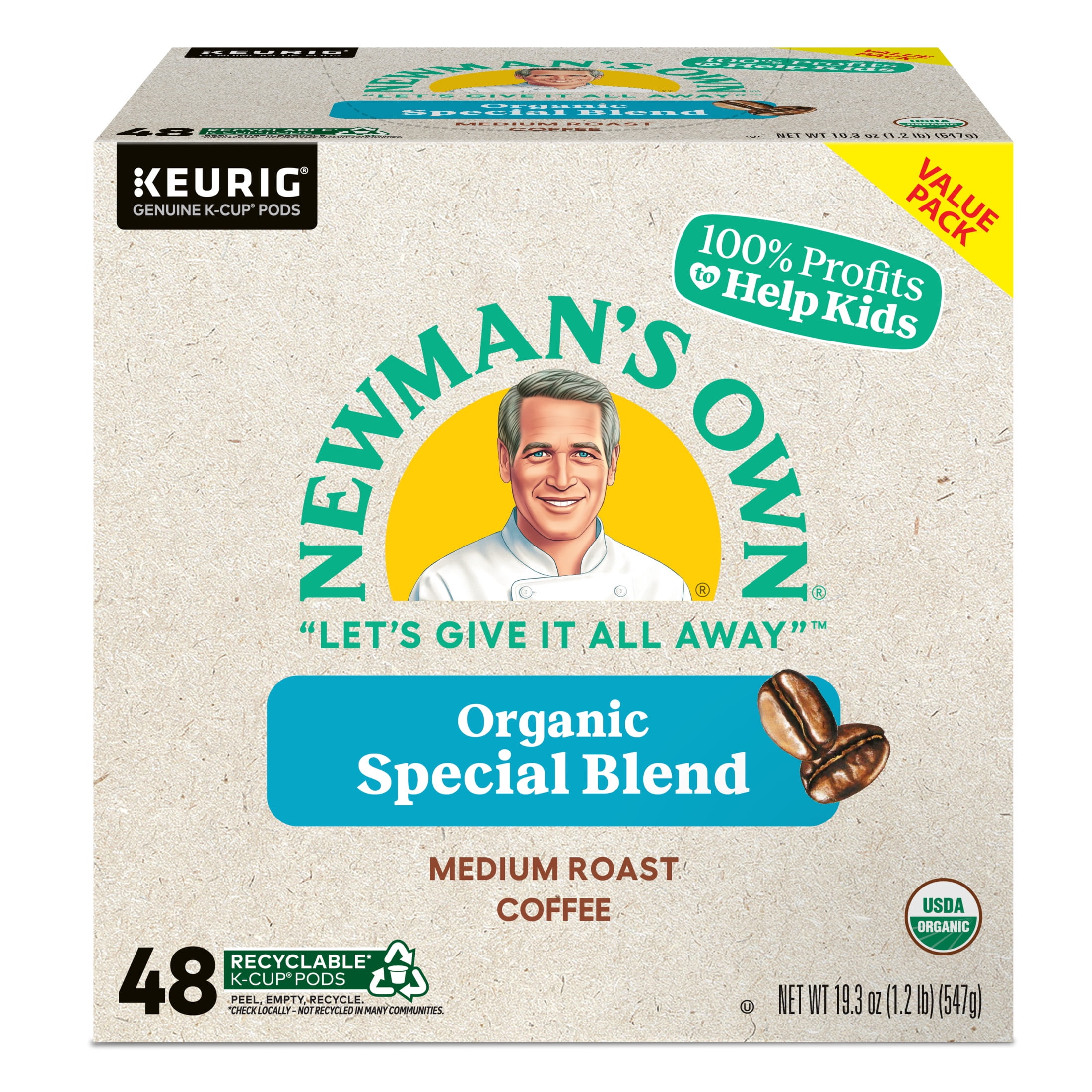 Newman's Own Organics Special Blend Coffee Pods, Medium Roast (48 Count) zcf4y