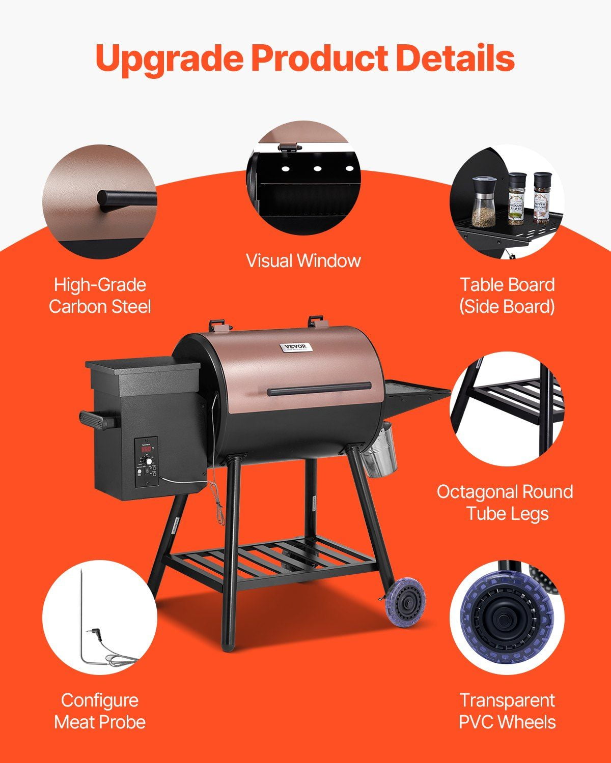 Z Grills Wood Pellet Electric Grill 8-in-1 Smoker and BBQ (Black, 456 sq in) 6a8iy