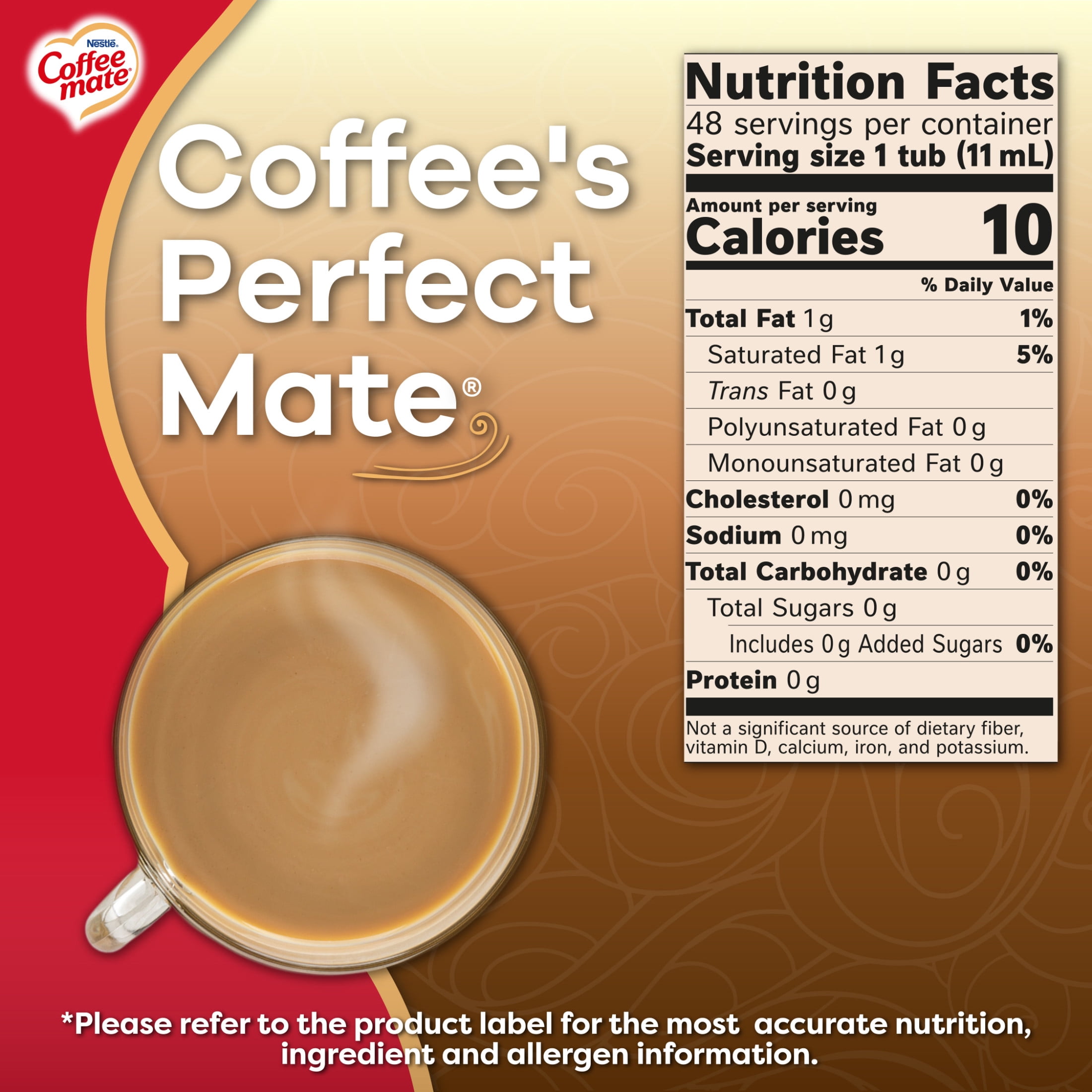 Coffee mate The Original Liquid Coffee Creamer Singles (Original, 48 Count) 7jlbs