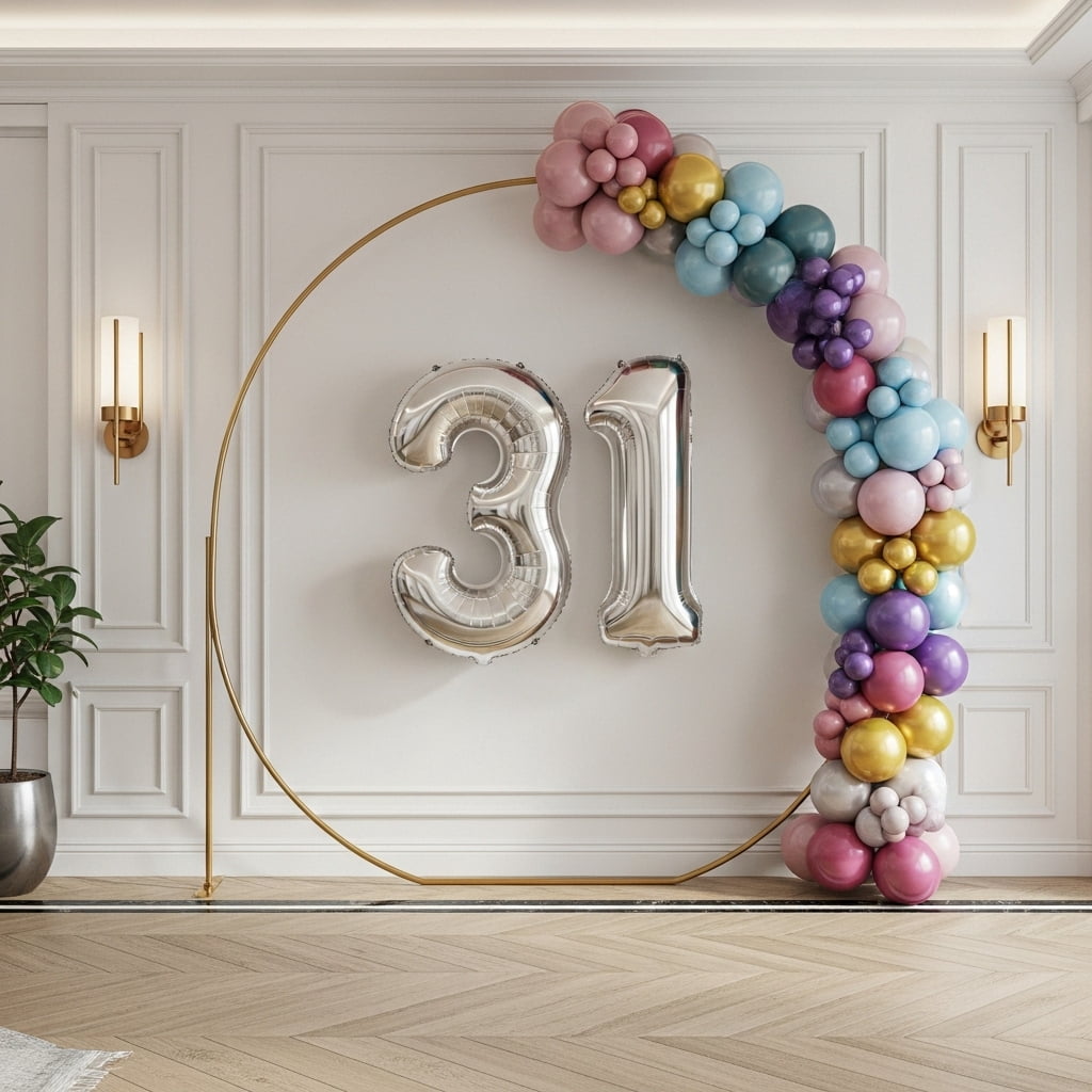 PARTY BALLOONS DELIVERY Number 31 Mylar Foil Balloon Set (Silver, 40 in) rik9y