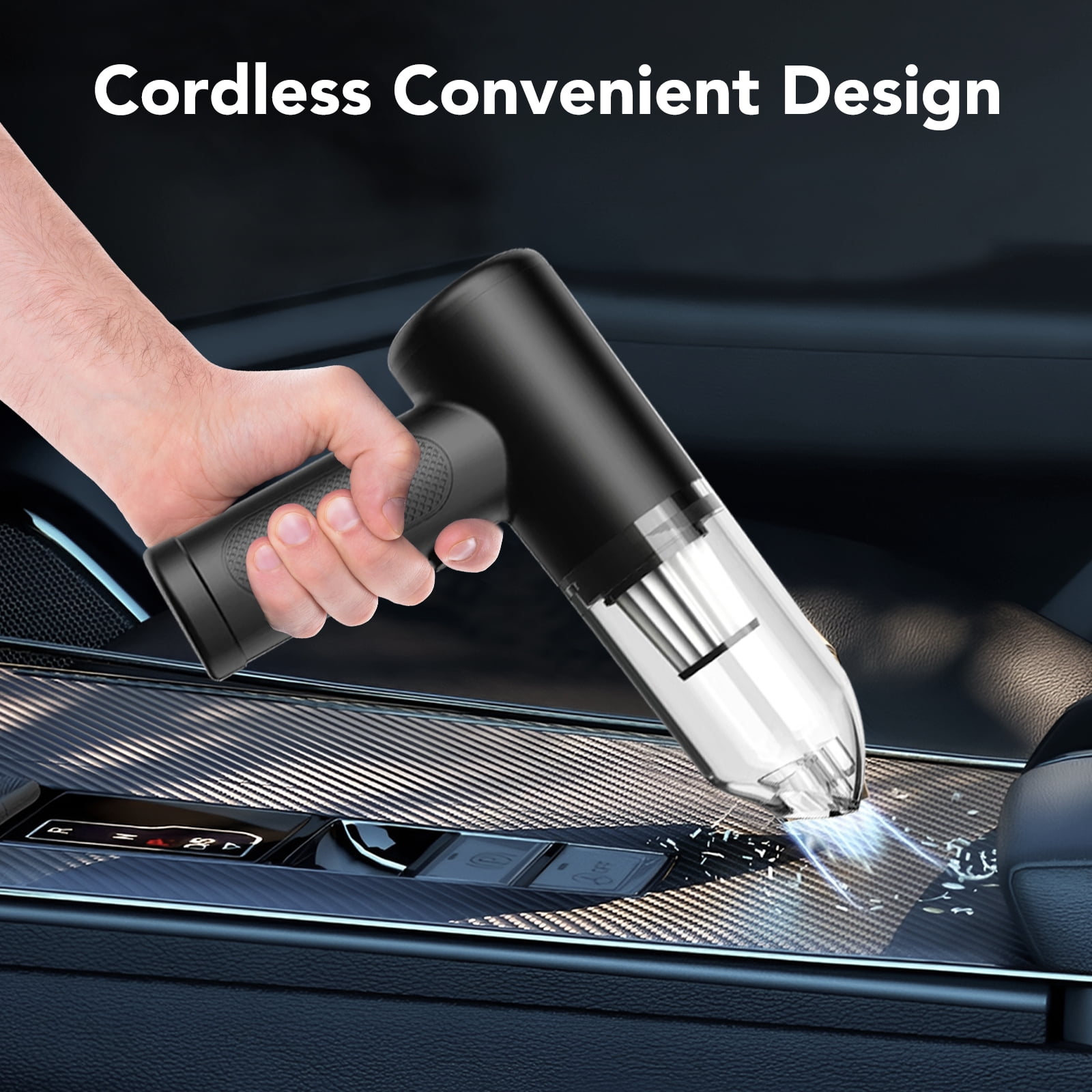 KT1 Cordless Handheld Car Vacuum and Blower 2-in-1, Portable Auto Detailing Tool with 6 Attachments (Black) avjed