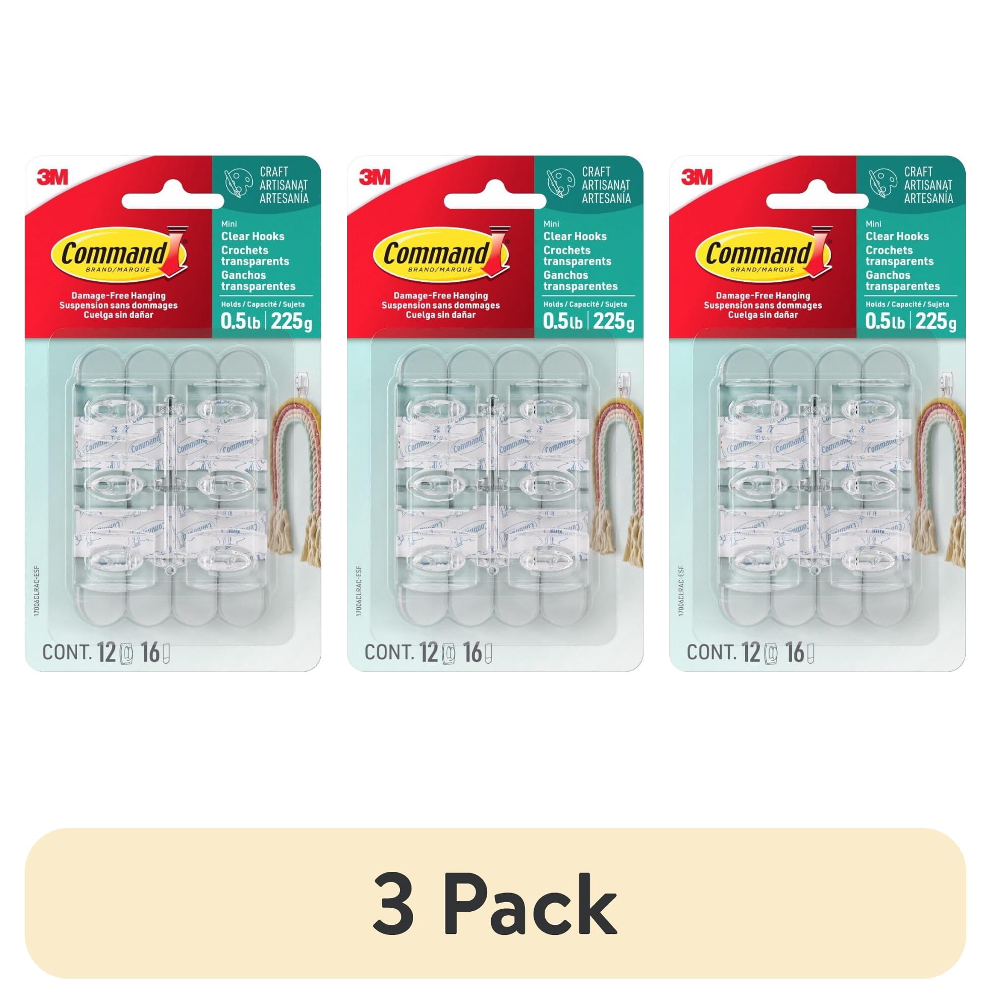 Command Mini Wall Hooks for Damage-Free Decorating (Clear, 12 Hooks and 16 Strips) ctgws