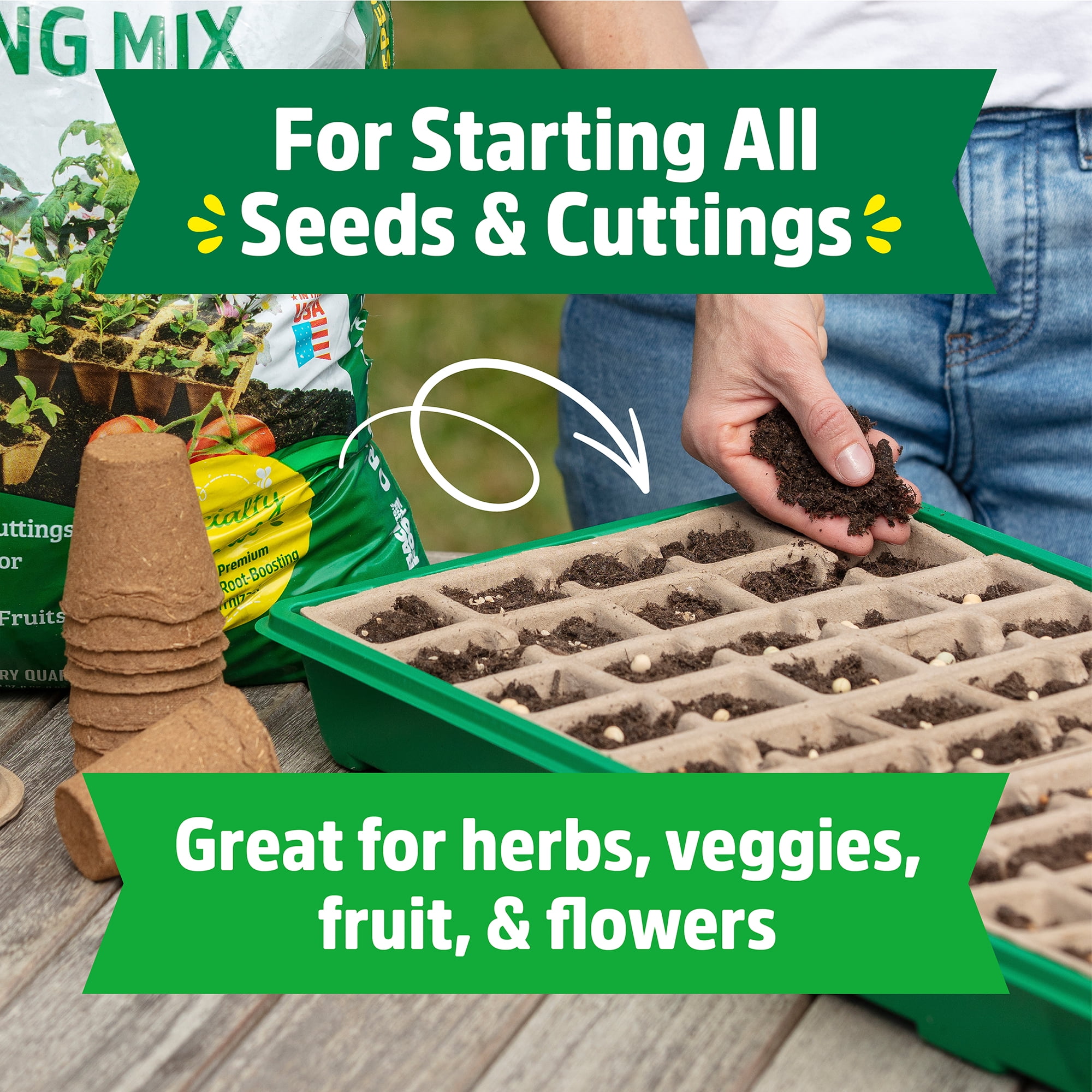Back to the Roots Organic 3-in-1 Seed Starting Mix, Premium Soil Blend for Indoor and Outdoor Gardening (12 qt) k5mgu