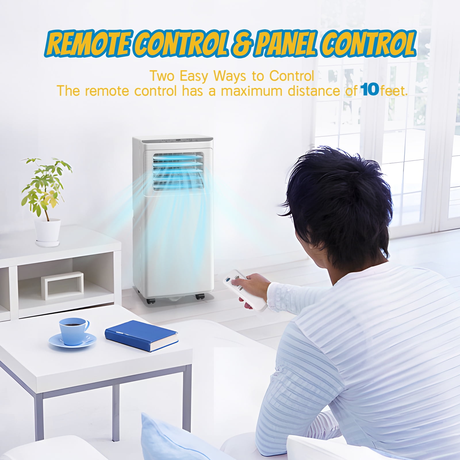 WANAI Portable Air Conditioner 8000 BTU Cooling Fan Dehumidifier (White, 250 sq. ft.) 4hb3e