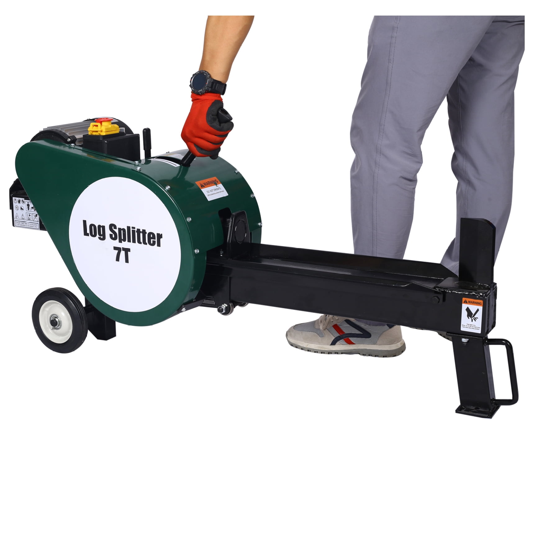 WALDSDWAL Electric Log Splitter 7 Ton Kinetic Wood Splitter (Silver, 18 in) h6vng