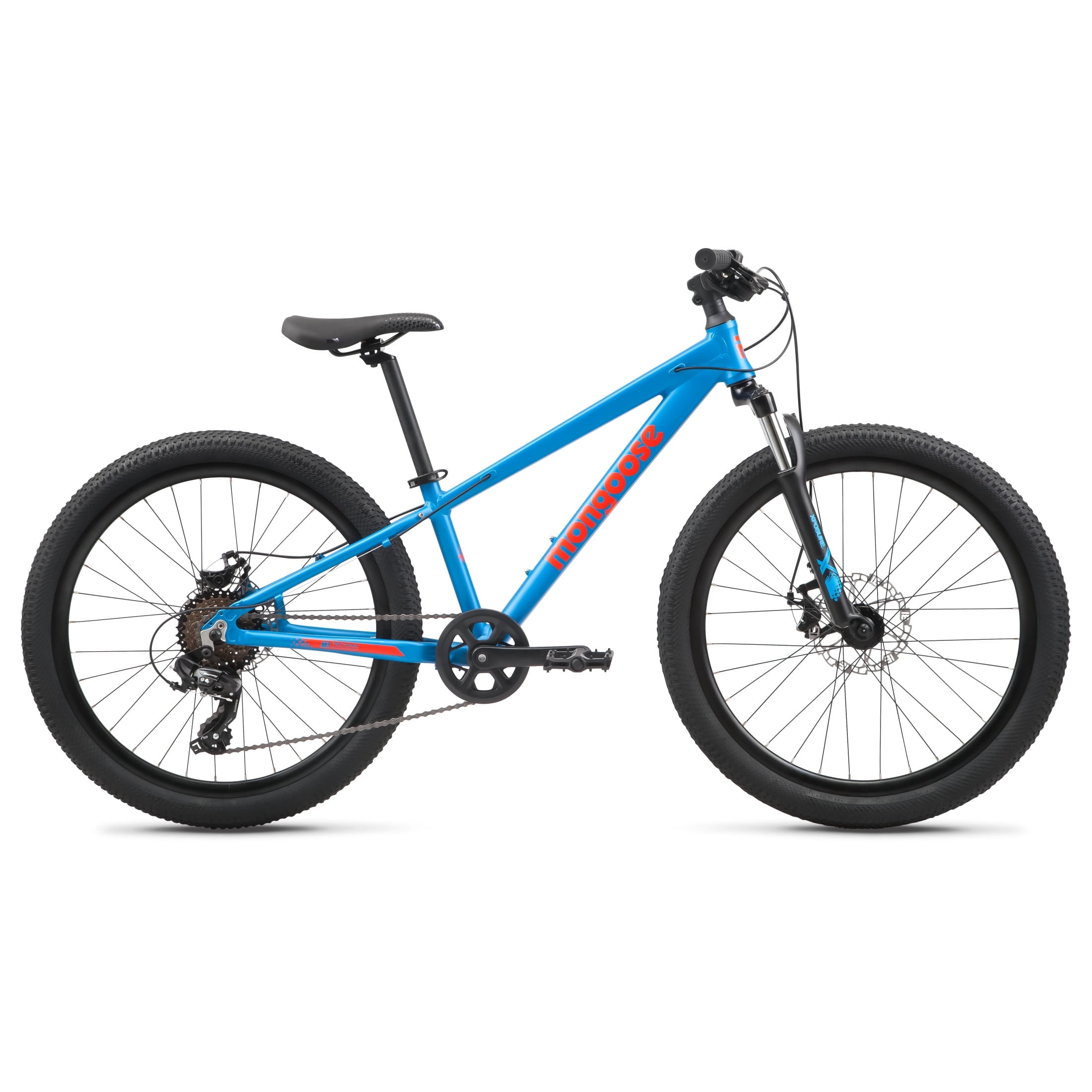 Mongoose Switchback Sport Mountain Bike, Lightweight Aluminum Frame, Trail-Ready Suspension (Blue, 24 in) 64rv2