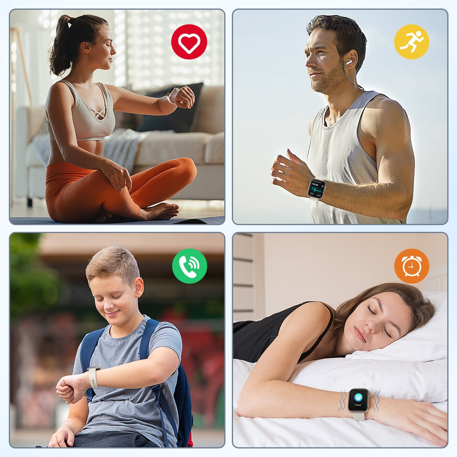 Visentor Smart Watch Fitness Tracker with Bluetooth Calling and 4 Interchangeable Bands (Gold, 1.96 in) r3ihs