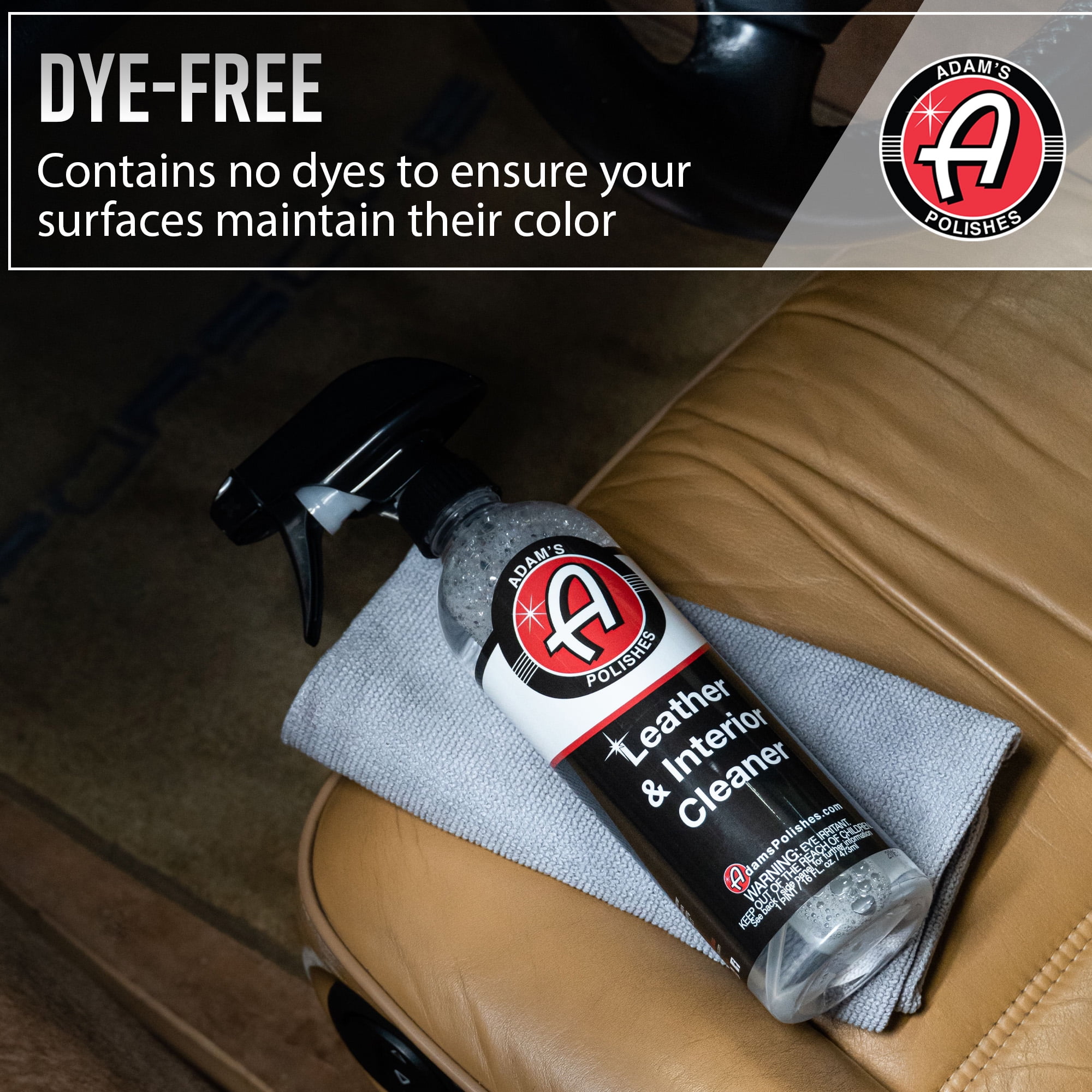 Adam's Polishes Leather & Interior Cleaner, Professional Grade Multi-Surface Auto Detailer (16 fl oz) uynnn