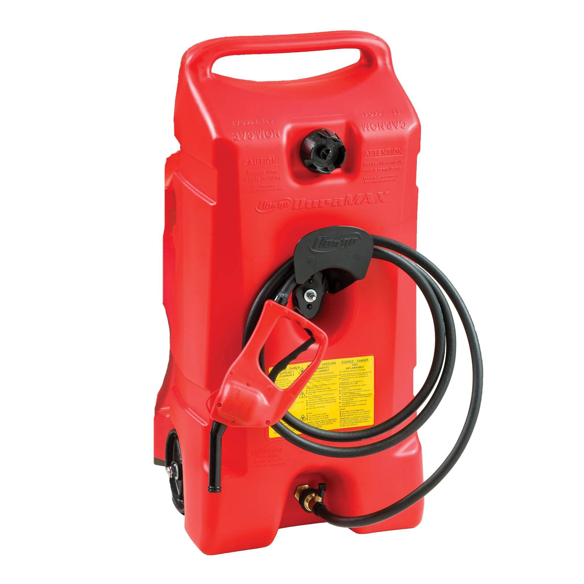 Scepter Flo N Go Duramax 14 Gallon Wheeled Fuel Transfer Caddy with Siphon Pump (Red, 14 Gallon) whab7