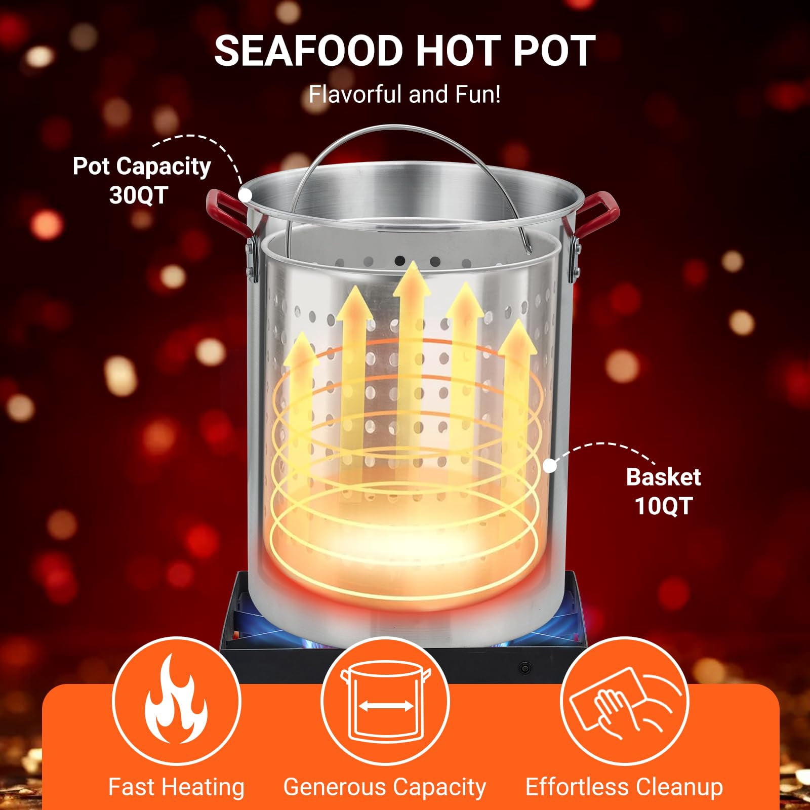 Broadfashion Outdoor Propane Turkey Fryer and Fish Fryer Combo Set (30 Qt and 10 Qt) oicpk