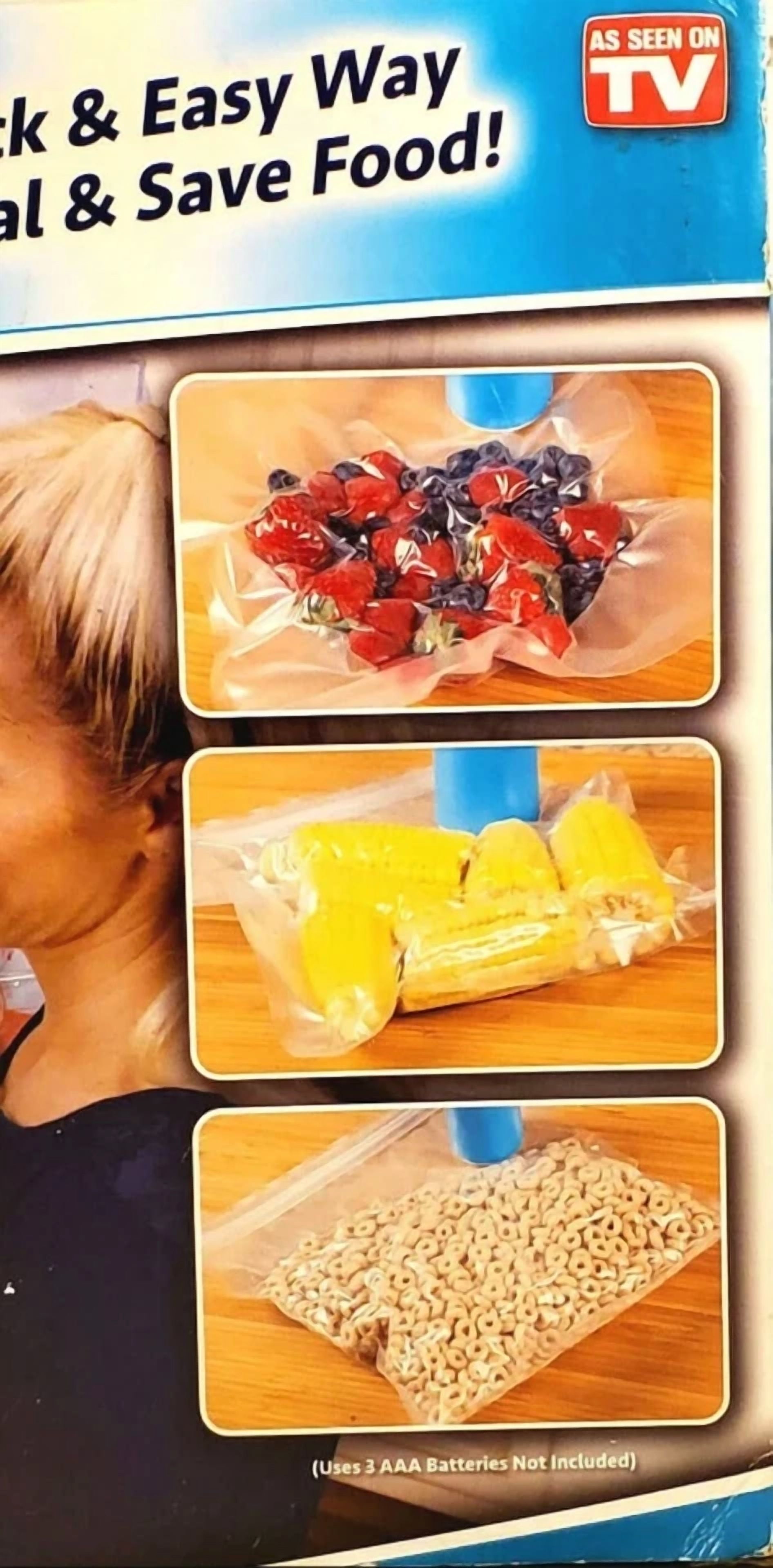 Knack Vacuum Food Sealer System with Reusable Storage Bags (4 Quart and 2 Gallon Bags) awppz