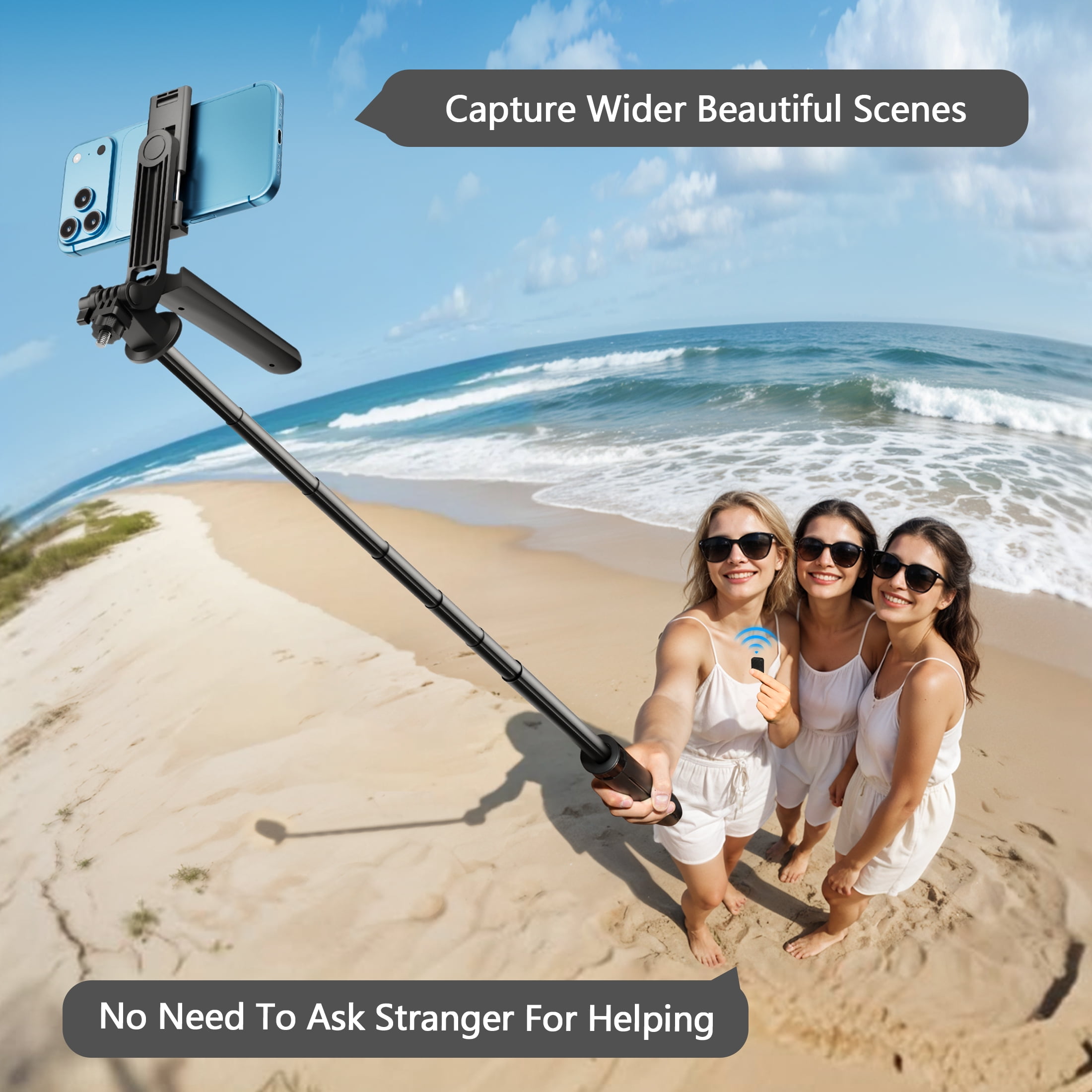 COSJM Phone Tripod and Selfie Stick with Remote, 71 in Extendable Stand for Video Recording and Content Creation (Black, 71 in) 690xr