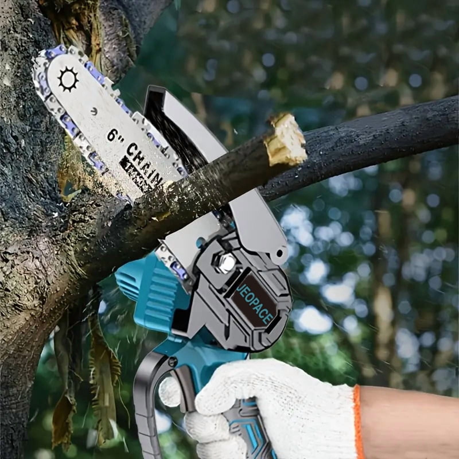 NAUDHENM Mini Electric Chainsaw, Cordless Handheld Tree Cutter for Yard Work, Lightweight Pruning Tool with Safety Lock (1 Pack) vvwzi