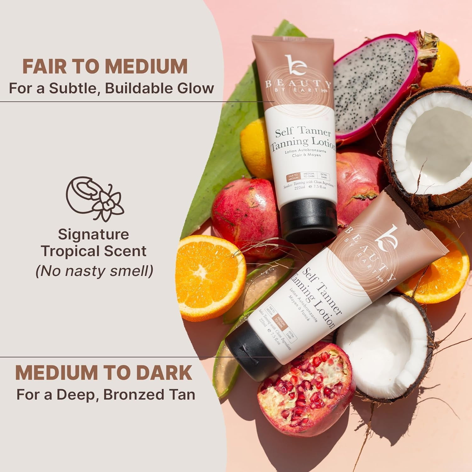 Beauty by Earth Self Tanner Lotion with Application Kit (Natural Sunless Tanning, 7.5 fl oz) c6zwb