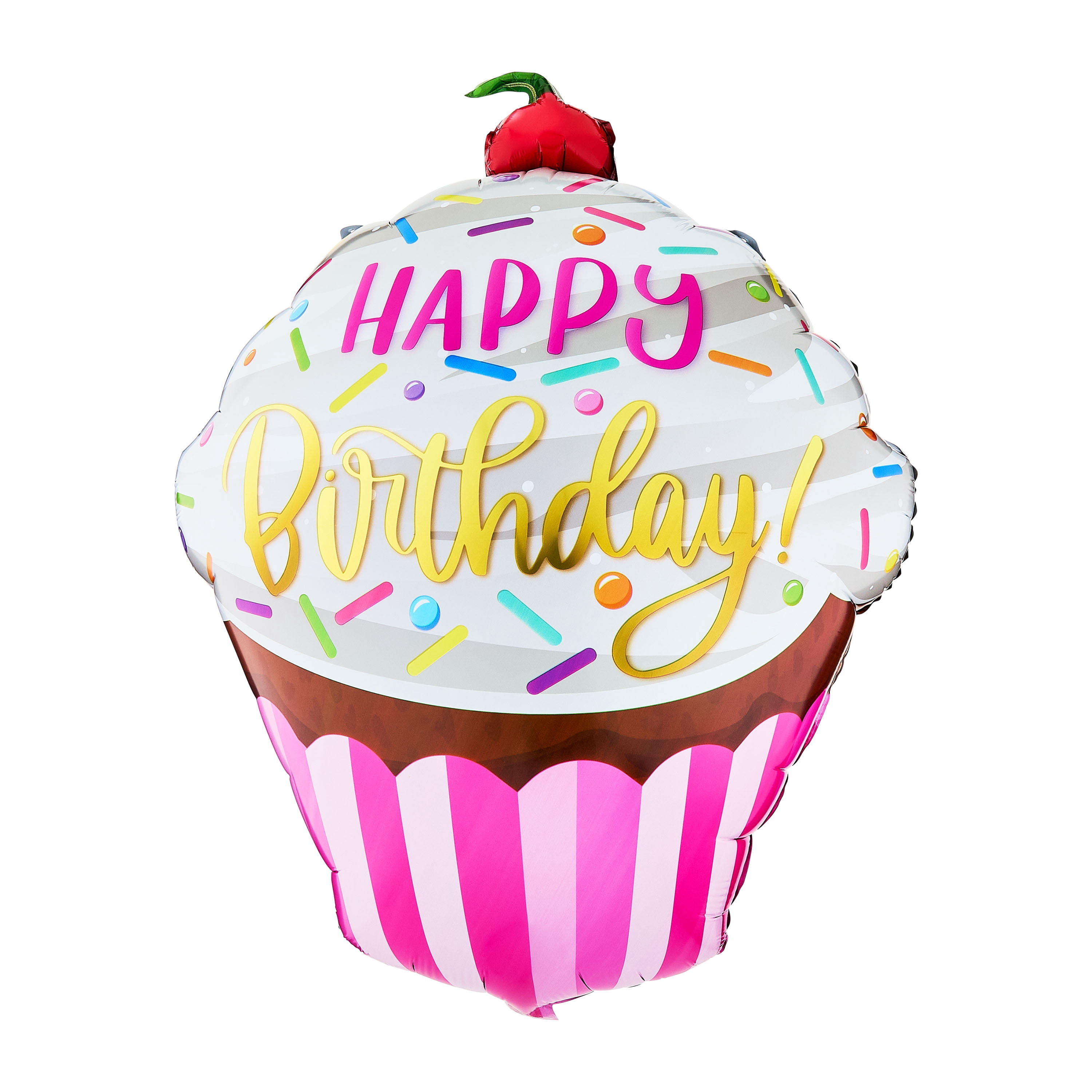 Way To Celebrate Happy Birthday Cupcake Foil Balloon, Vibrant Party Decoration (Multicolor, 35 in) 3jg3f