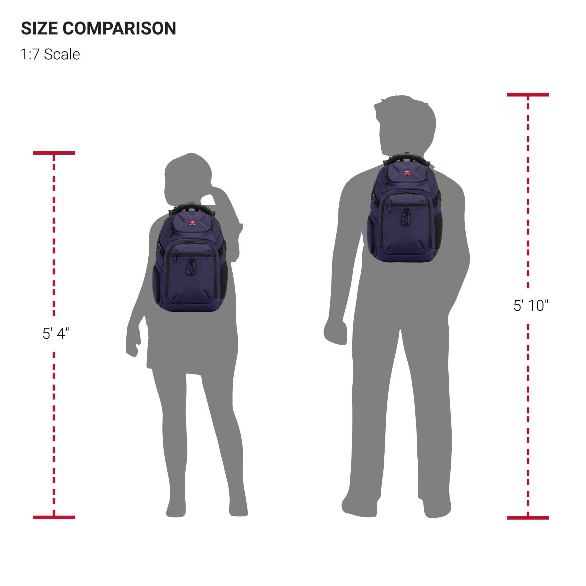 SWISSGEAR Stride ScanSmart Laptop Backpack, Ergonomic Travel Bag for 17 in Laptops (Peacoat Blue, 18 x 13.25 x 7.5 in) h9zll
