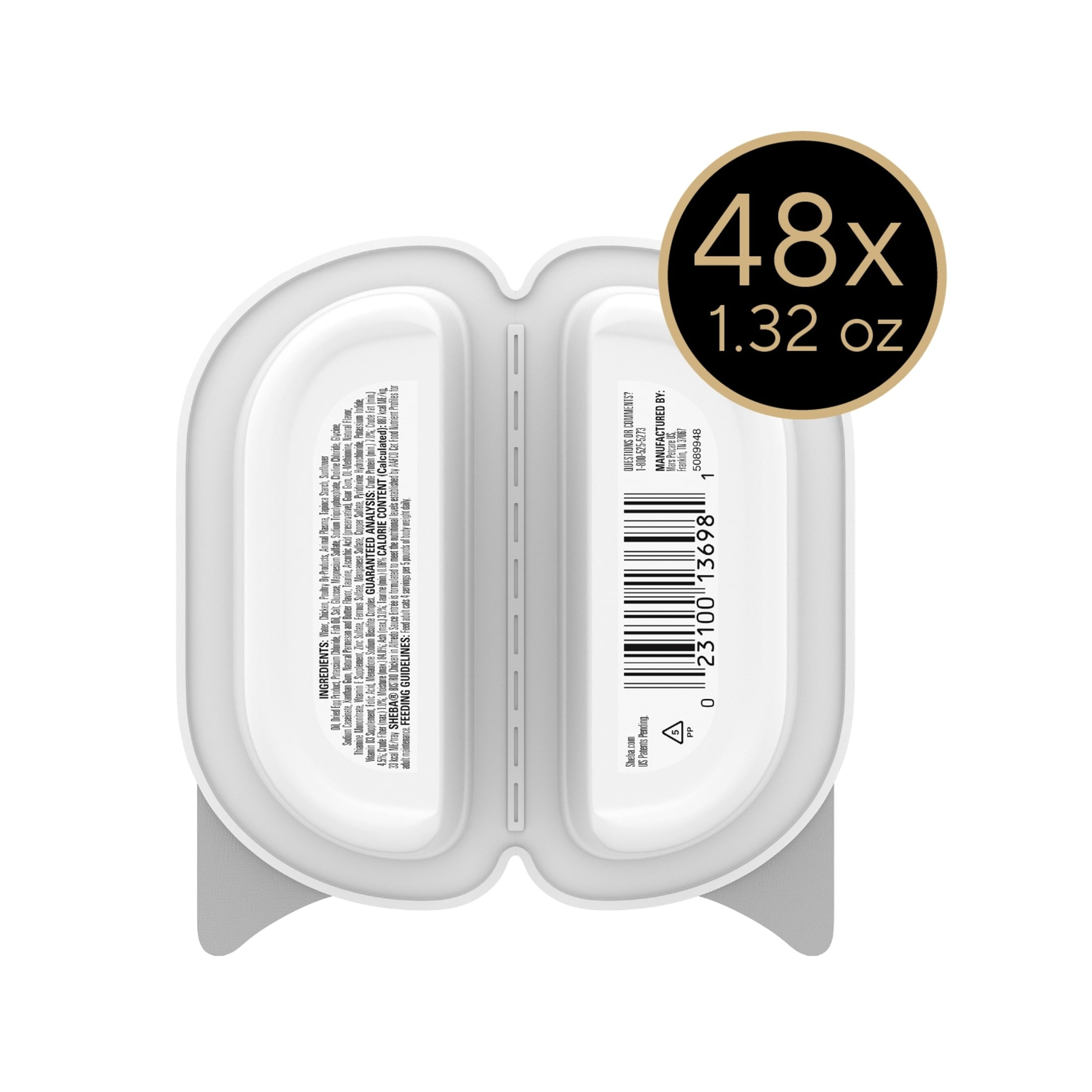SHEBA Perfect Portions Bistro Adult Wet Cat Food, Chicken in Alfredo Sauce Entree (2.6 oz Twin-Pack Tray) a680i