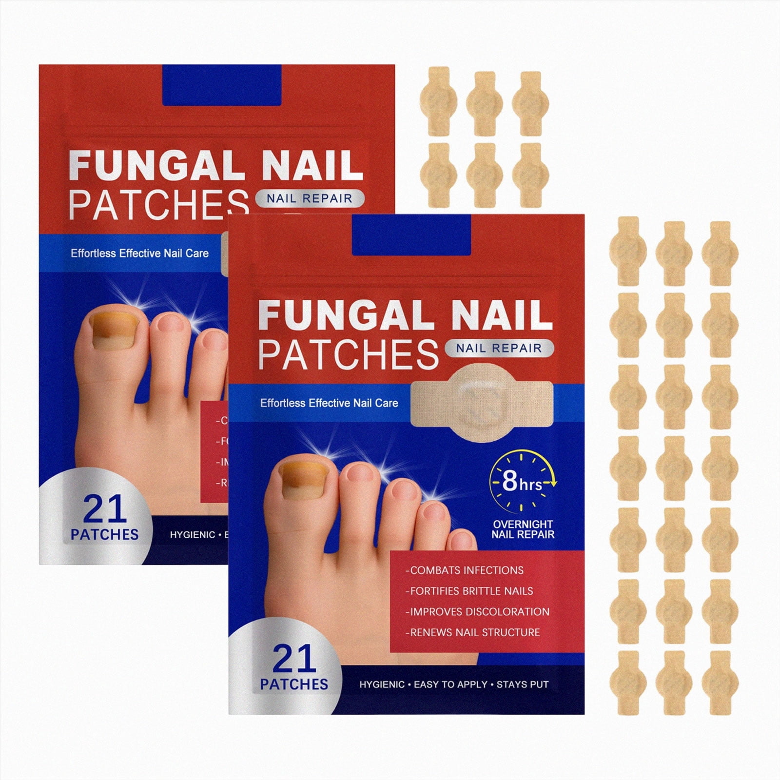 Cassiu Pearl Fungal Nail Patches, Hydrogel Nail Care Treatment for Discoloration and Repair (21 Count, 2 Pack) mmfgp