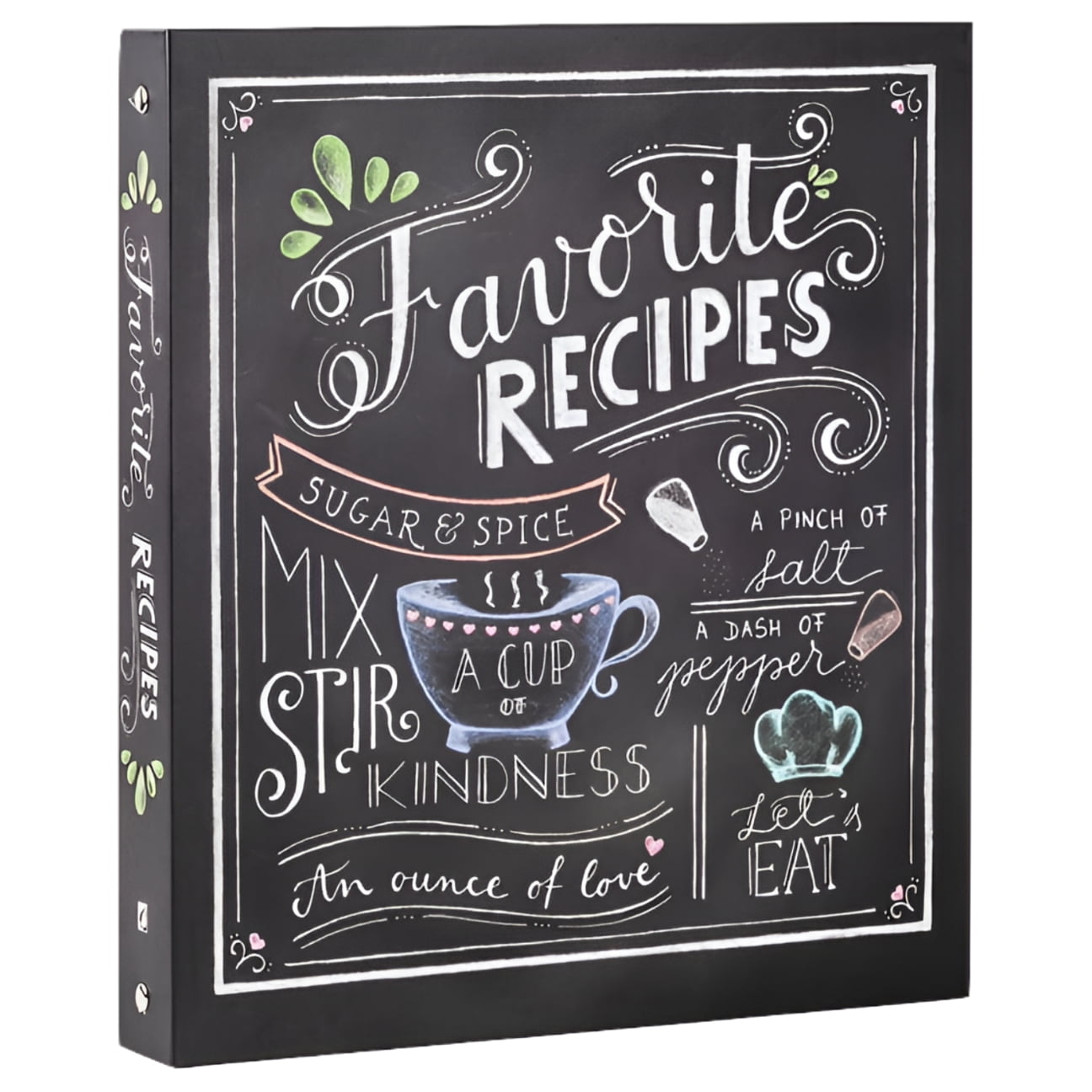 New Seasons Deluxe Recipe Binder for Favorite Recipes (Chalkboard, 10 in x 11 in) vl1jy