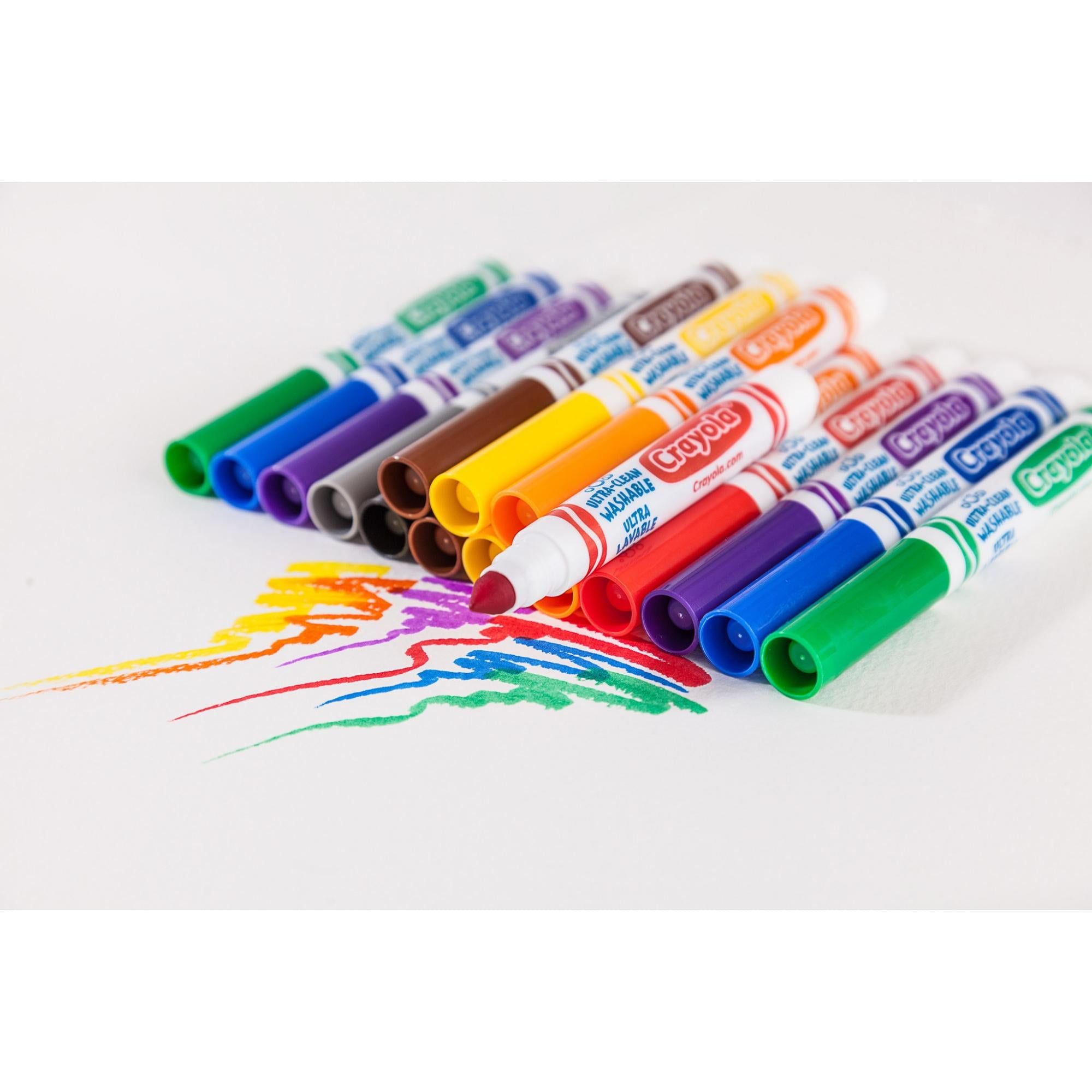 Crayola Ultra-Clean Washable Broad Line Markers, Non-Toxic Art Supplies for Kids (Assorted Colors, 10 Ct) 6kxnd