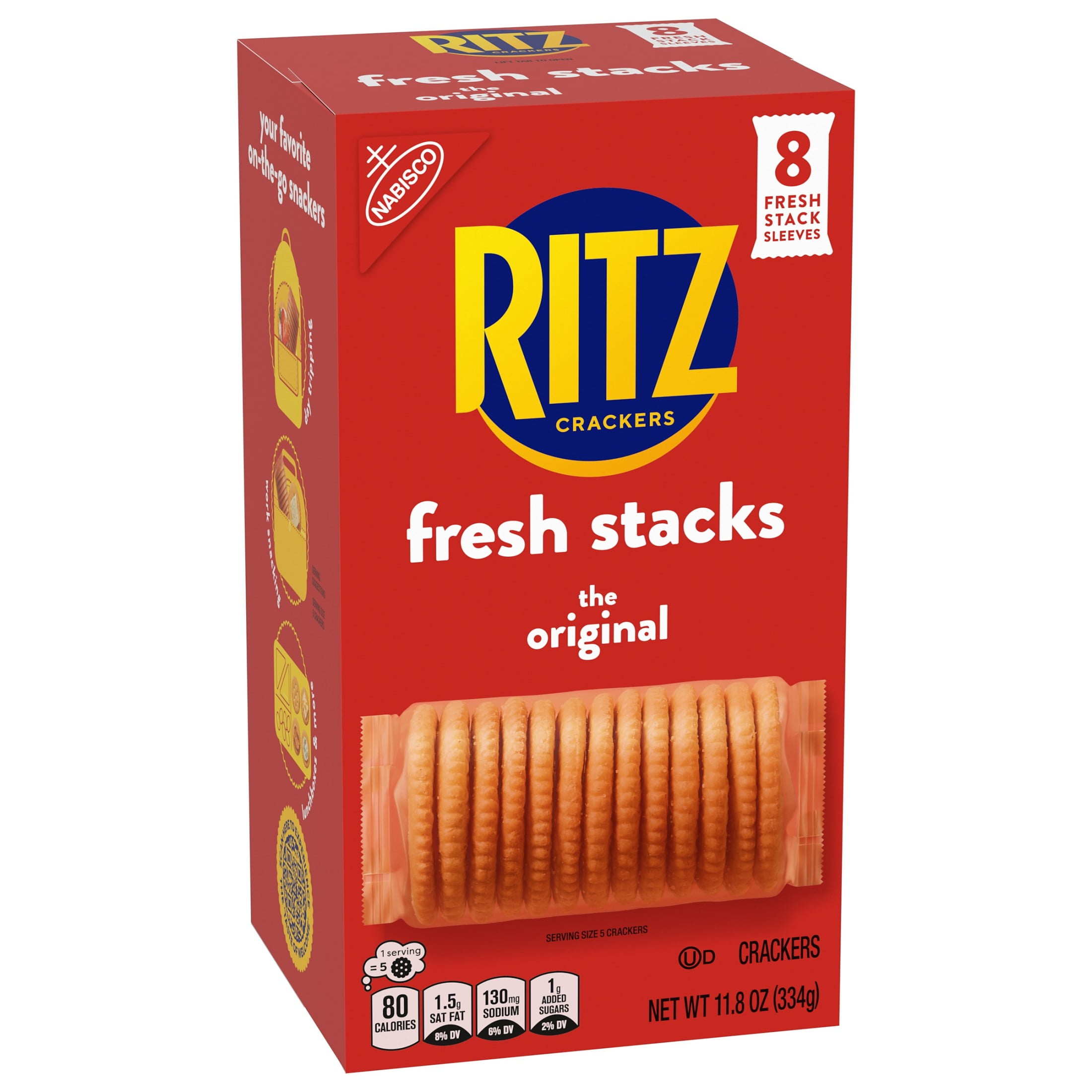 RITZ Fresh Stacks Original Crackers, Flaky Buttery Snack Crackers (11.8 oz, 8 Multi-Pack) w0sbu