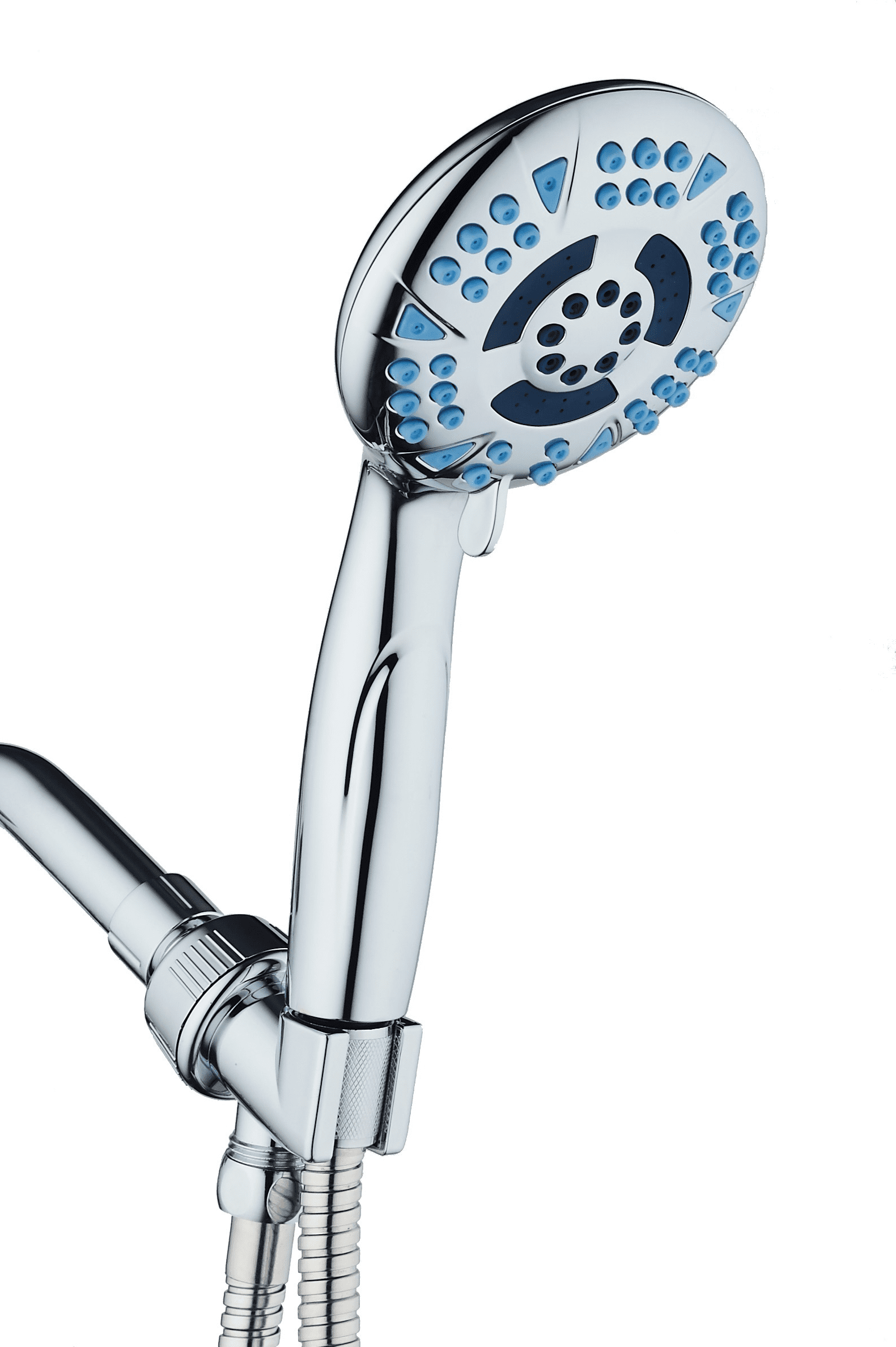 AquaCare High-Pressure 6-Setting Luxury Handheld Showerhead with Antimicrobial Nozzles (Chrome, 60 in Hose) mz6ie