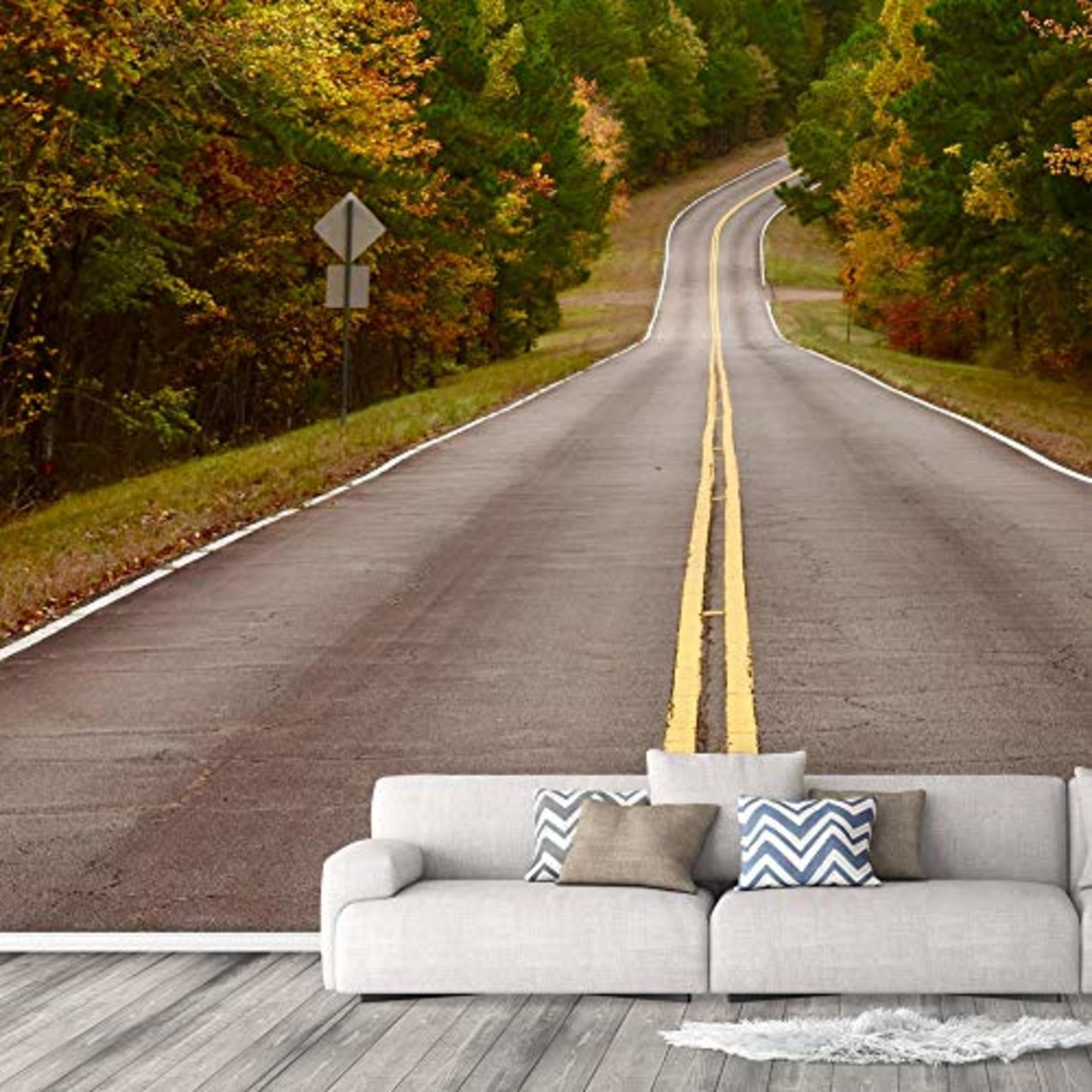 IDEA4WALL Highway Peel and Stick Wall Mural Removable Adhesive Decor (6-Piece Set, 100 in x 144 in) emj6y