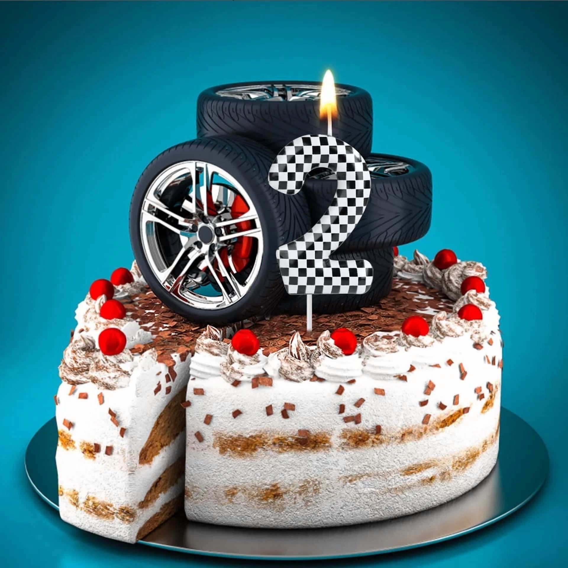 VAULT Birthday Number Candles, Numeral Cake Toppers for Party Decorations (2 Pack) 4pljo