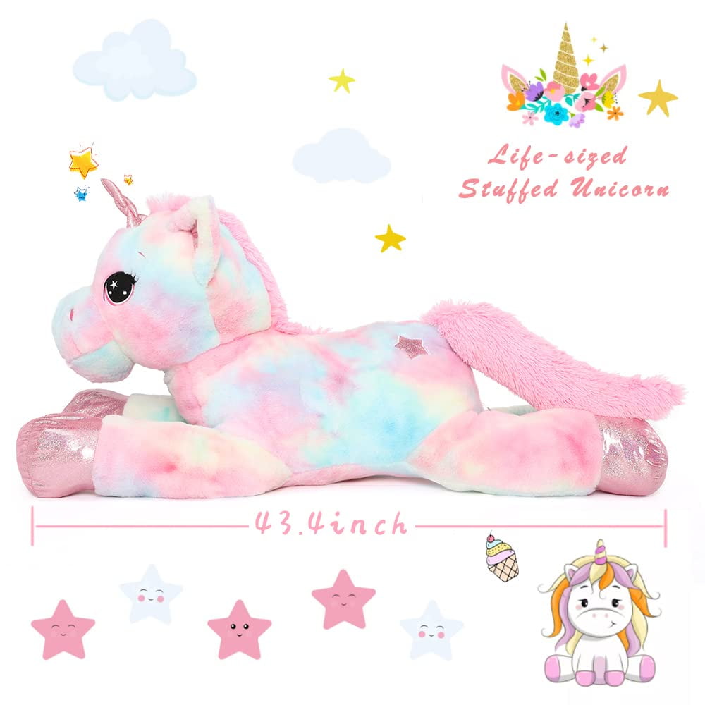 MaoGoLan Giant Unicorn Stuffed Animal Plush Toy, Soft Huggable Pillow for Kids (Pink, 43 in) d1549