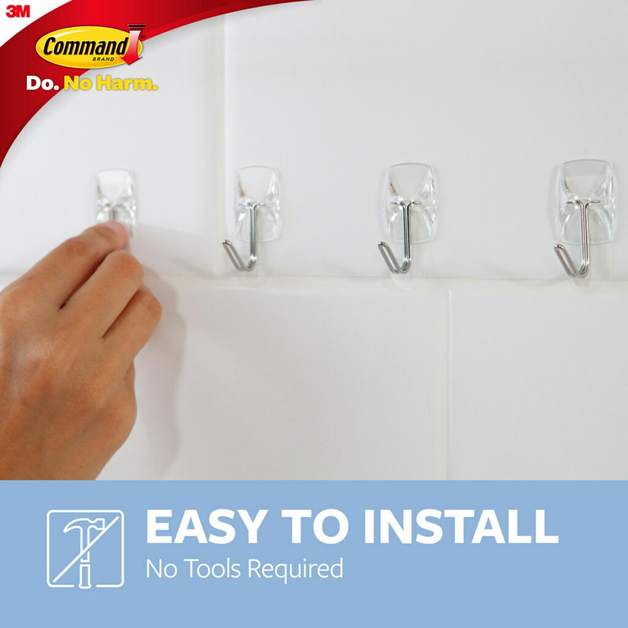 Command Small Clear Adhesive Refill Strips for Indoor Hooks (Clear, 16 Strips) baqkq